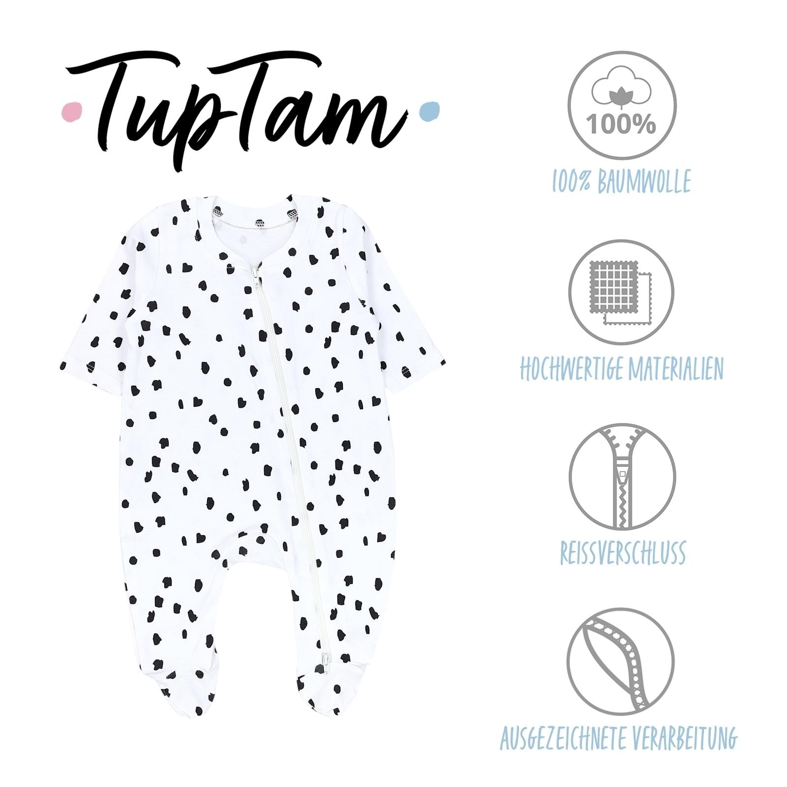 TupTam Schlafanzug »Schlafstrampler Baby Unisex Schlafstrampler mit Fuß 3er Pack«