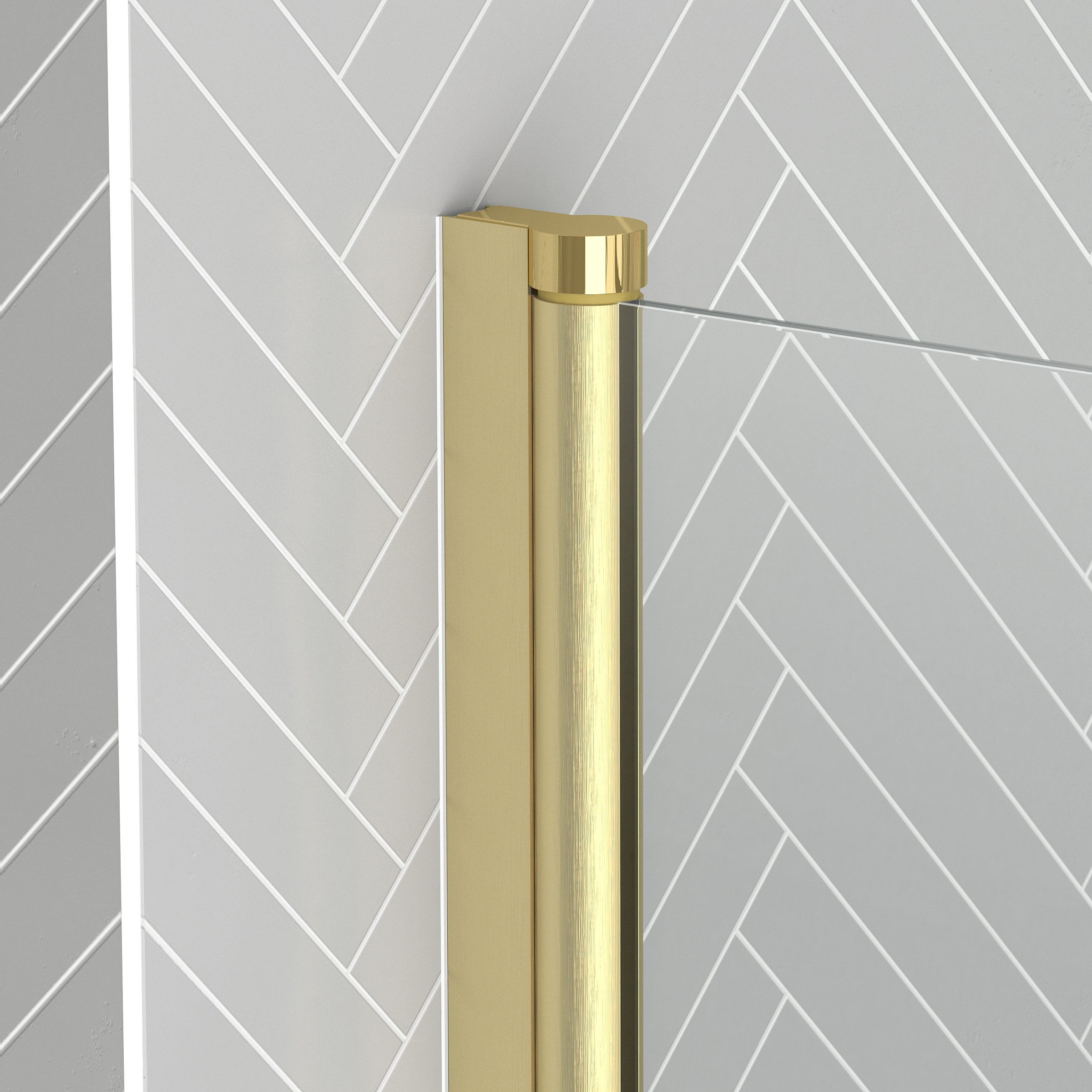 Marwell Badewannenfaltwand »Golden Touch« für Badewanne, hochwertige Aluminiumrahmen in gebürsteter Goldoptik