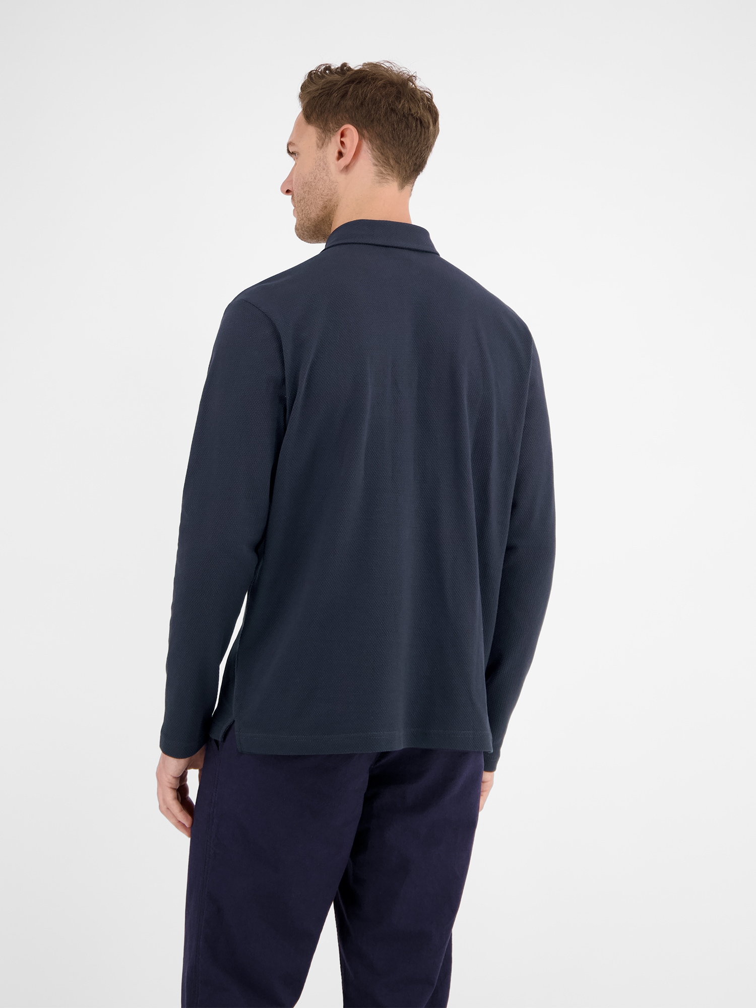 LERROS Langarmshirt »LERROS Herren Langarmpolo in Waffel-Piqué«