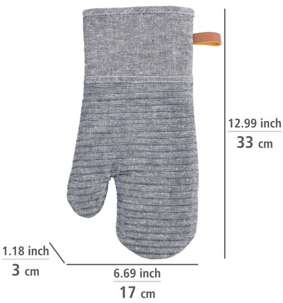 WENKO Topfhandschuhe »Ada Stripes«, (Set, 2 tlg.), mit Baumwollinnenseite, 1 Paar, grau