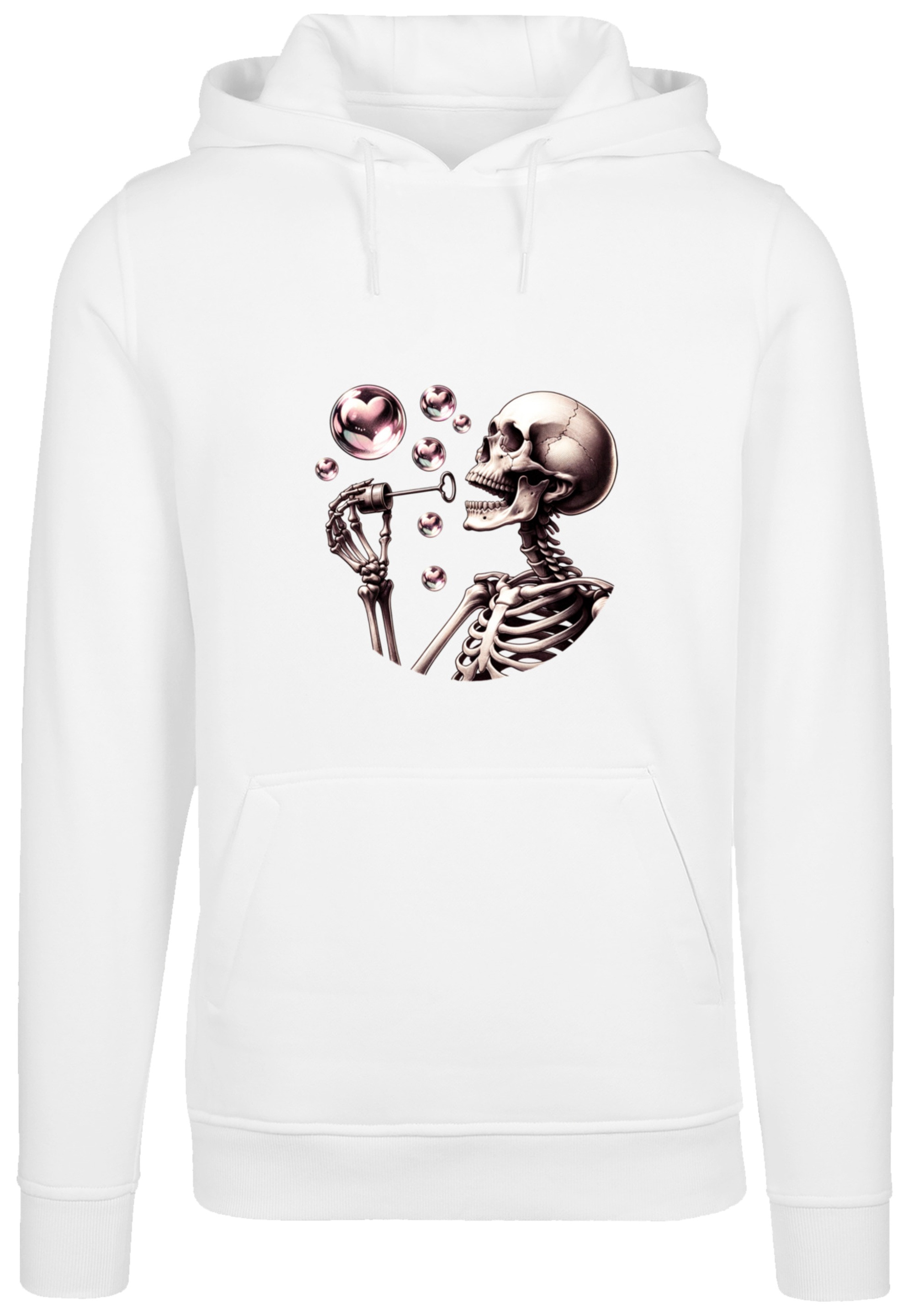 F4NT4STIC Kapuzenpullover »Niedliches Goth Skelett Herz Seifenblasen«, Premium Qualität