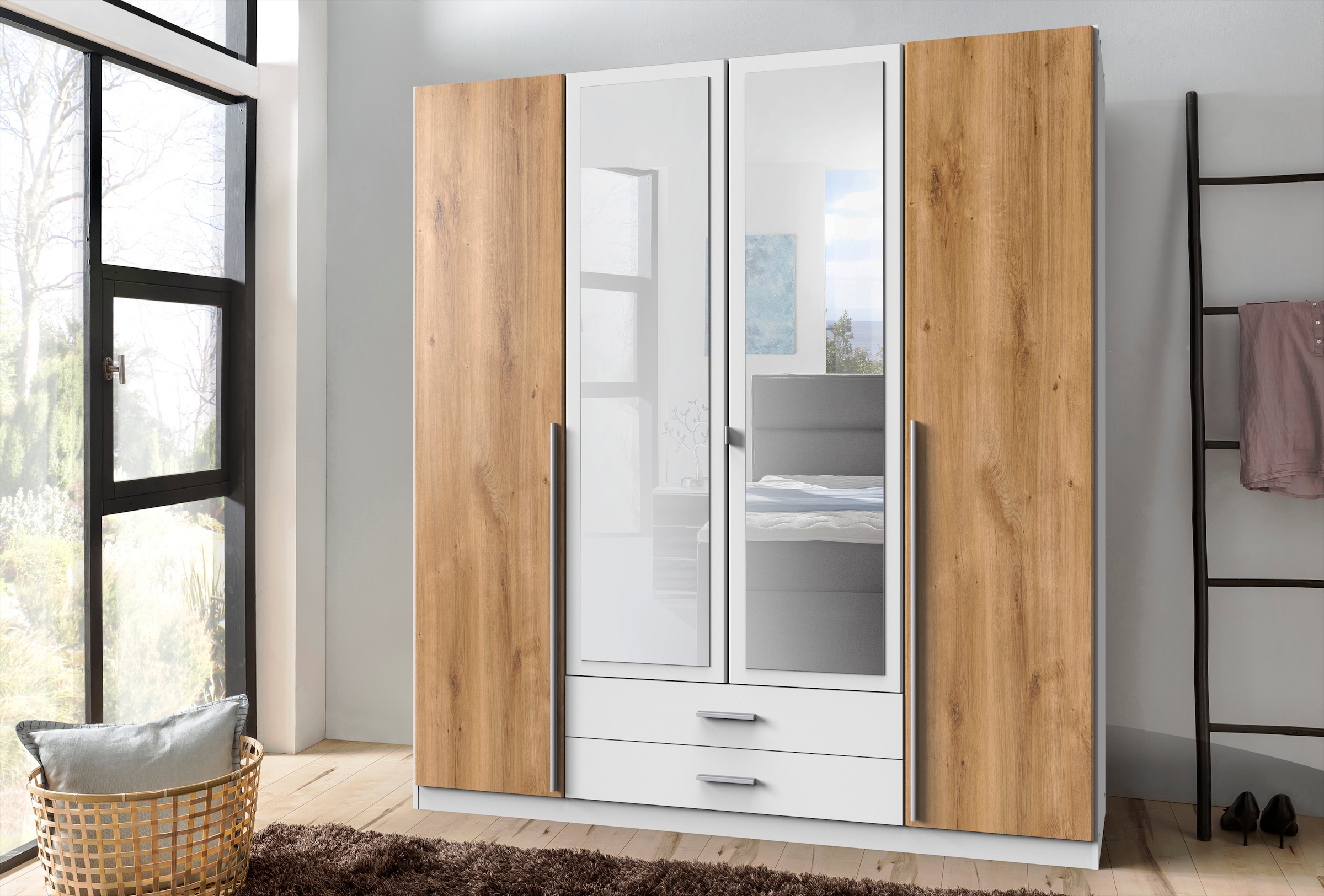 Kleiderschrank WIMEX, B:180cm H:198cm T:58cm, weiß, Kinderzimmer, Schränke, "Skate"