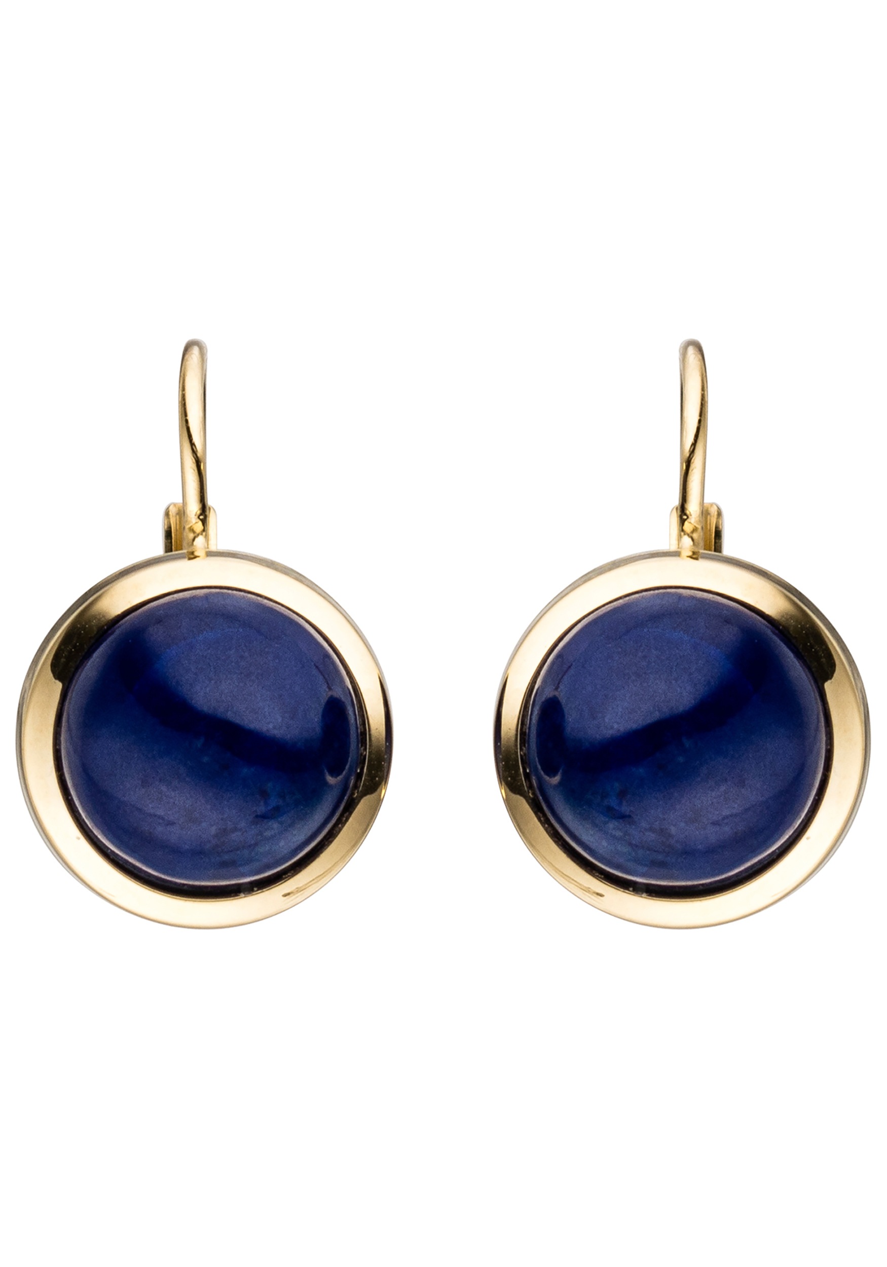 JOBO Paar Ohrhänger rund 333 Gold mit Lapislazuli