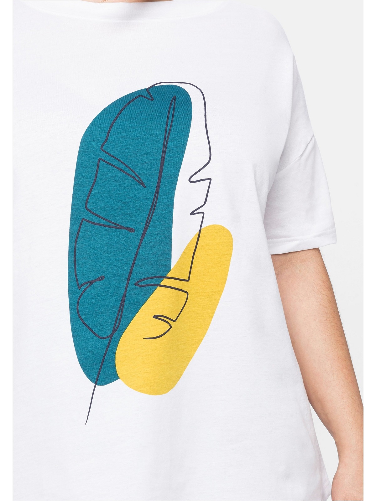 Sheego Rundhalsshirt »Große Größen«, mit Frontdruck, in A-Linie