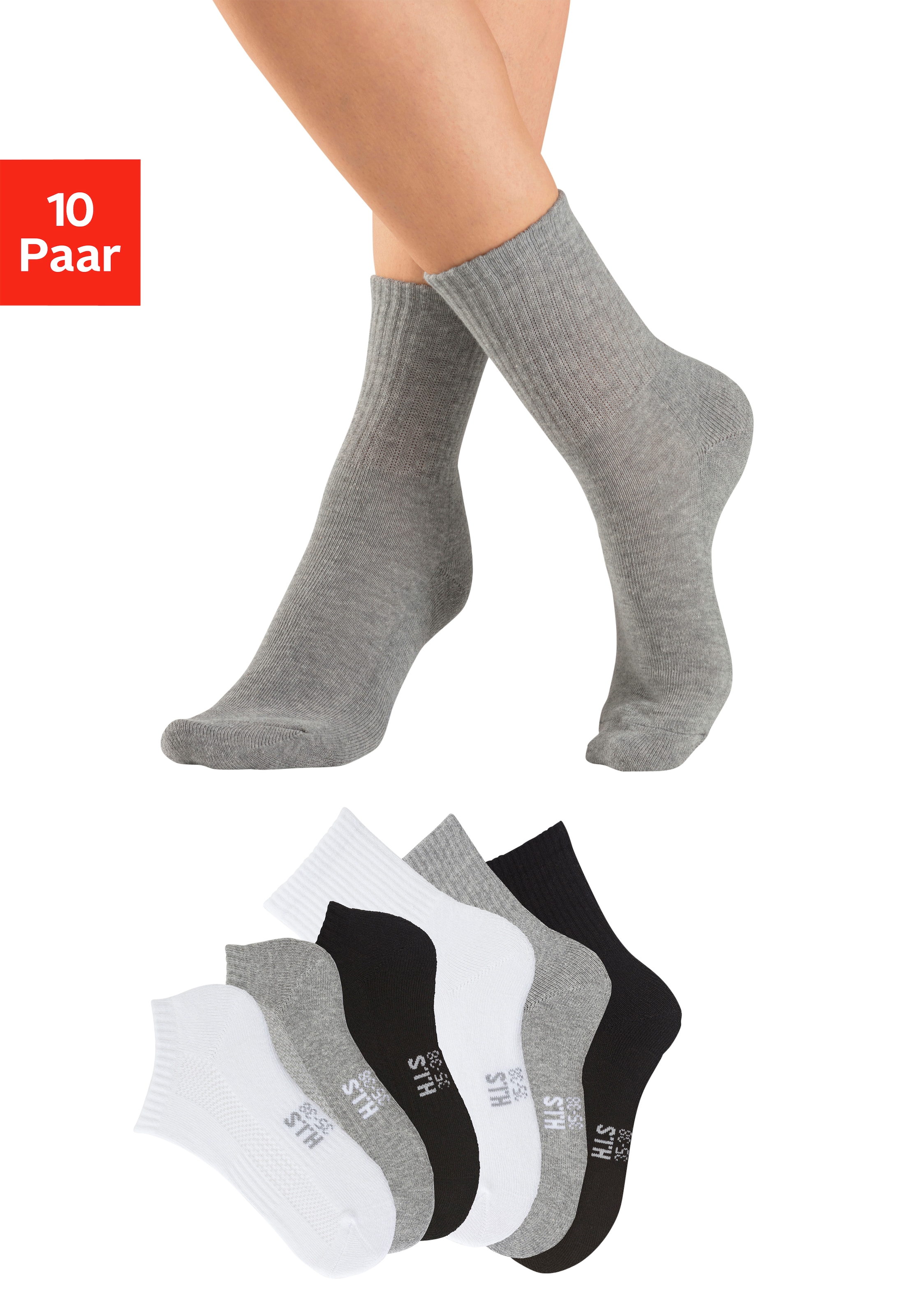H.I.S Sportsocken, (Packung, 6 Paar), Fitness Pack mit zwei Längen in einer günstig online kaufen