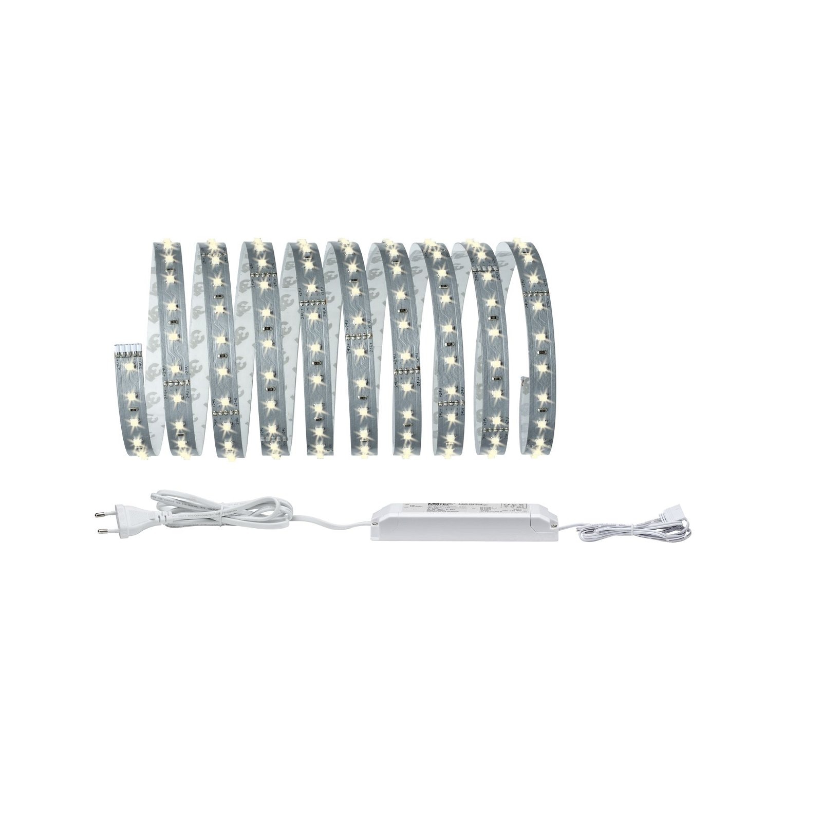 PAULMANN LED-Streifen "MaxLED 500 Basisset 3m 18W 230/24V 36VA Silber unbeschichtet", Flammen 1 Stk., silber, Küche, Lichterketten