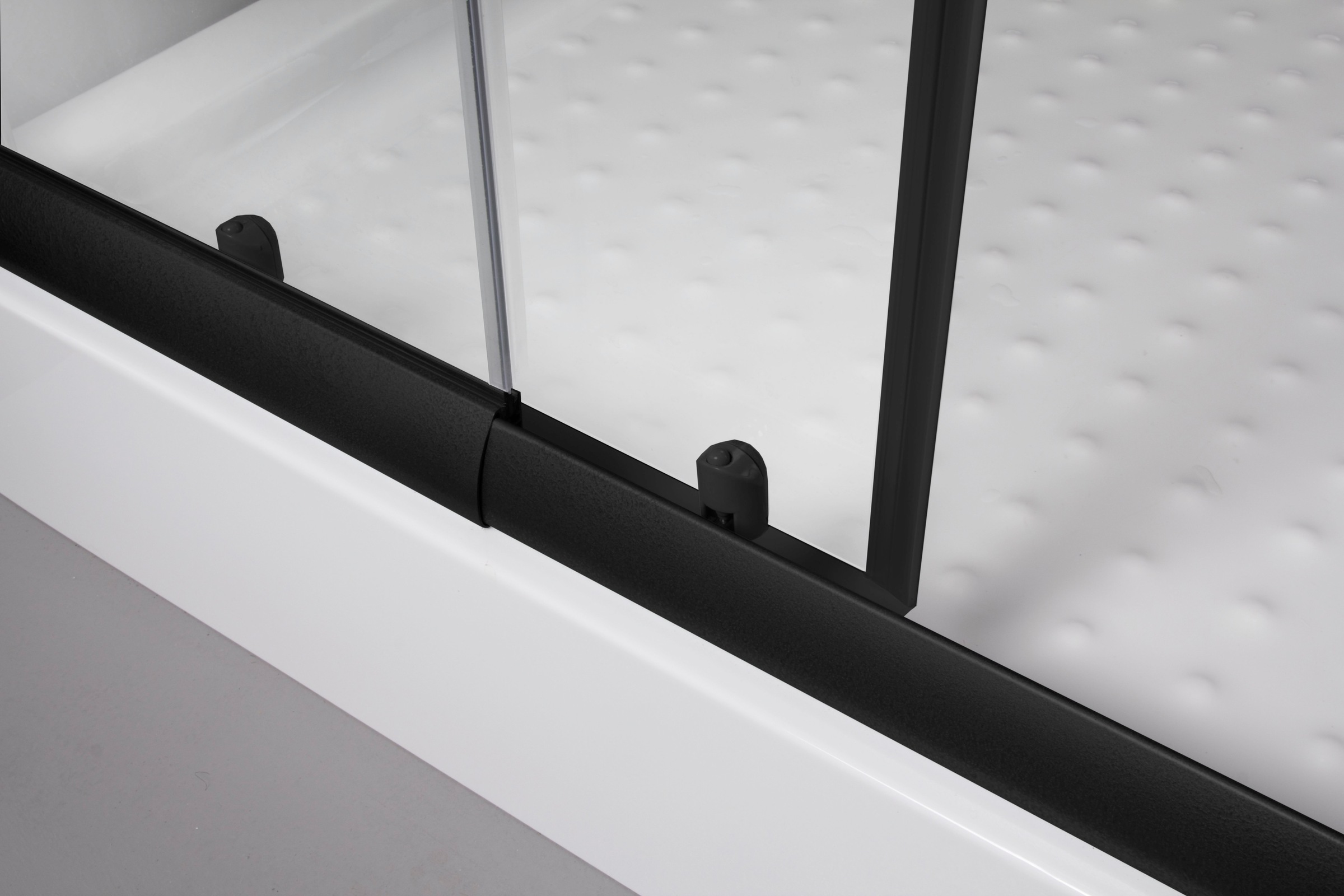 Thumbnail - welltime Eckdusche "Trento Nero" mit variablem Verstellbereich, Duschabtrennung mit Schiebetüren