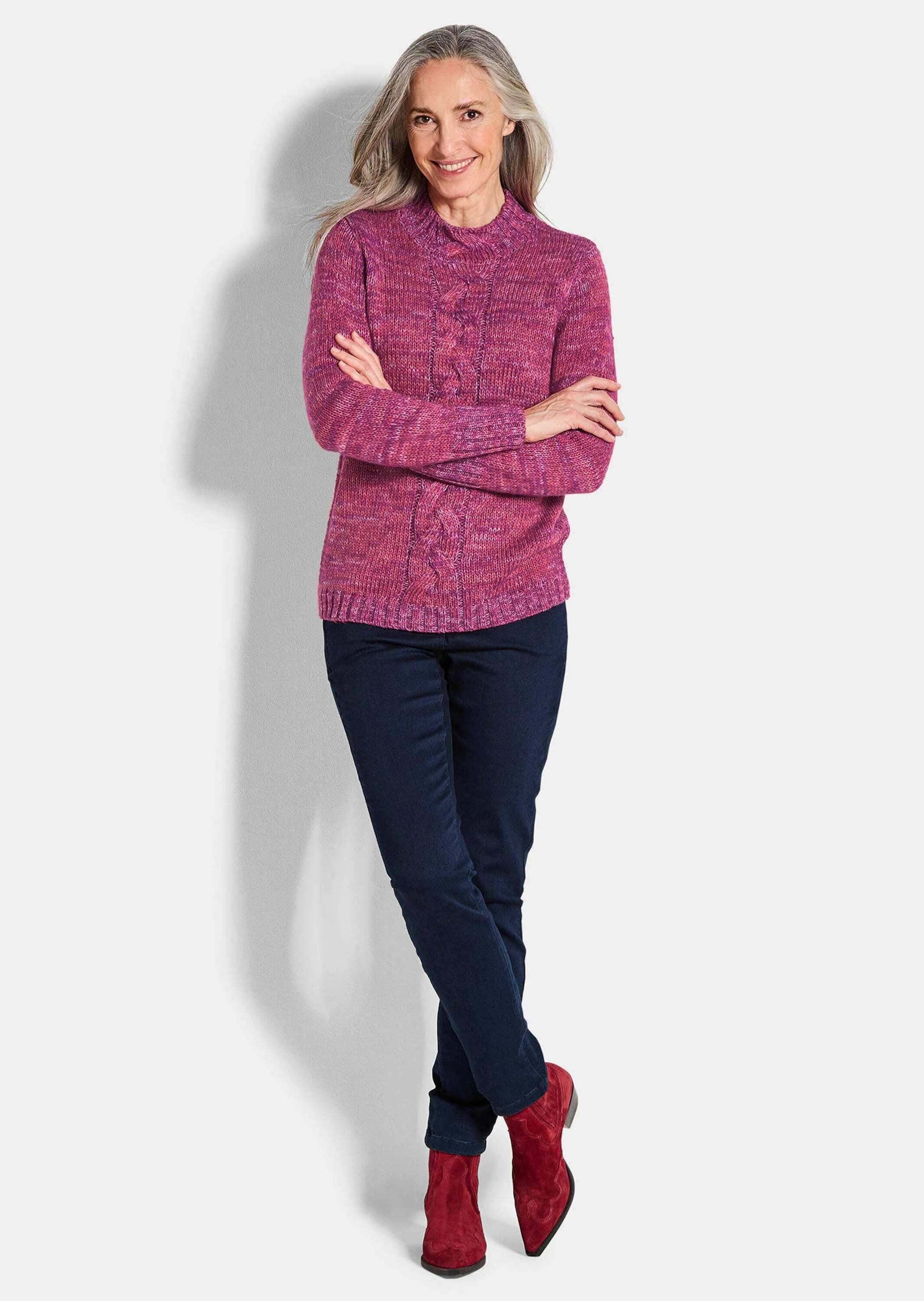 GOLDNER Rundhalspullover "Hüftlanger Langarm Pullover, Zopfstrick" keine/ni günstig online kaufen