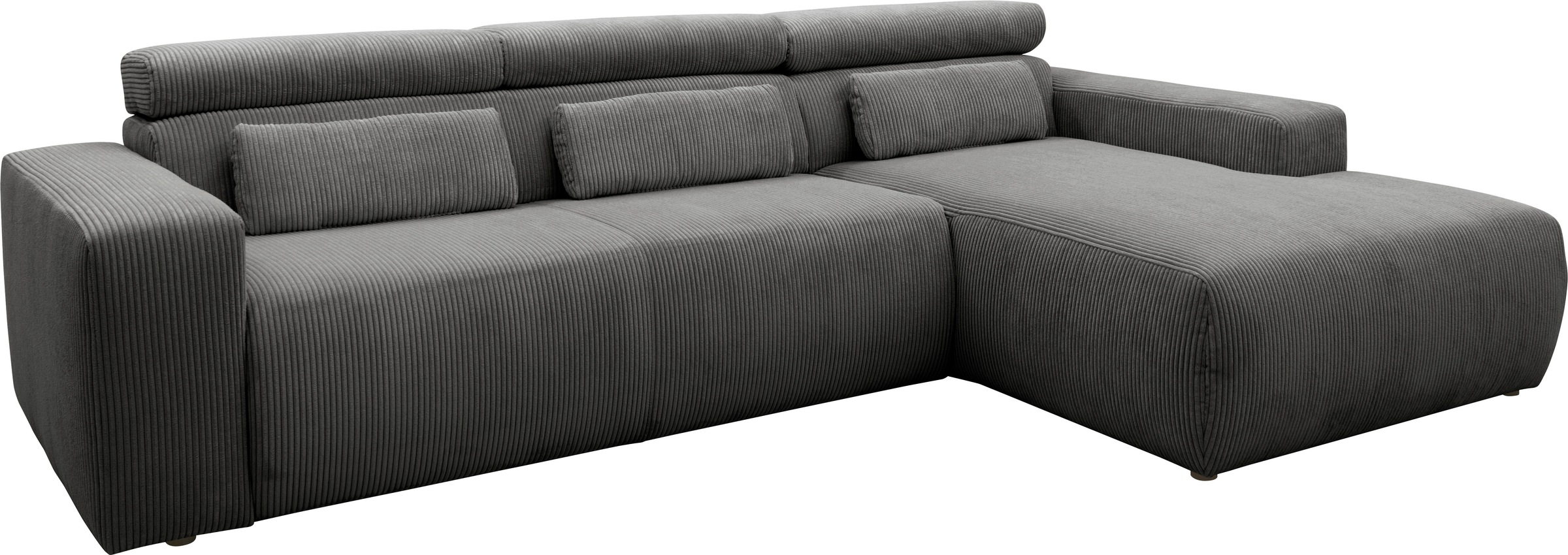 DOMO collection Ecksofa »Brandon große Ausführung B/T/H: 289/177/80 cm, auch in Leder und Cord«, mit Kopfteilverstellung, wahlweise Sitztiefenverstellung, L-Form