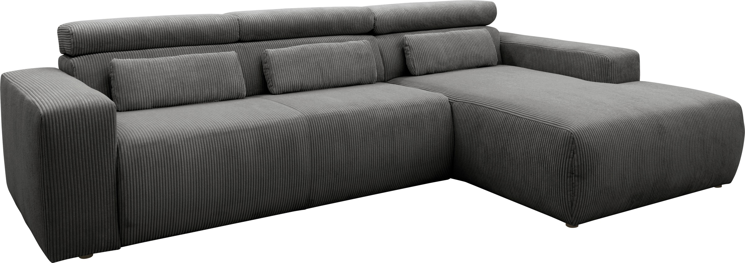 Thumbnail - DOMO collection Ecksofa "Brandon B/T: 289/177 cm, belastbar bis 140kg/ Sitz, L-Form" mit Sitztiefenverstellung, Cord, gr...