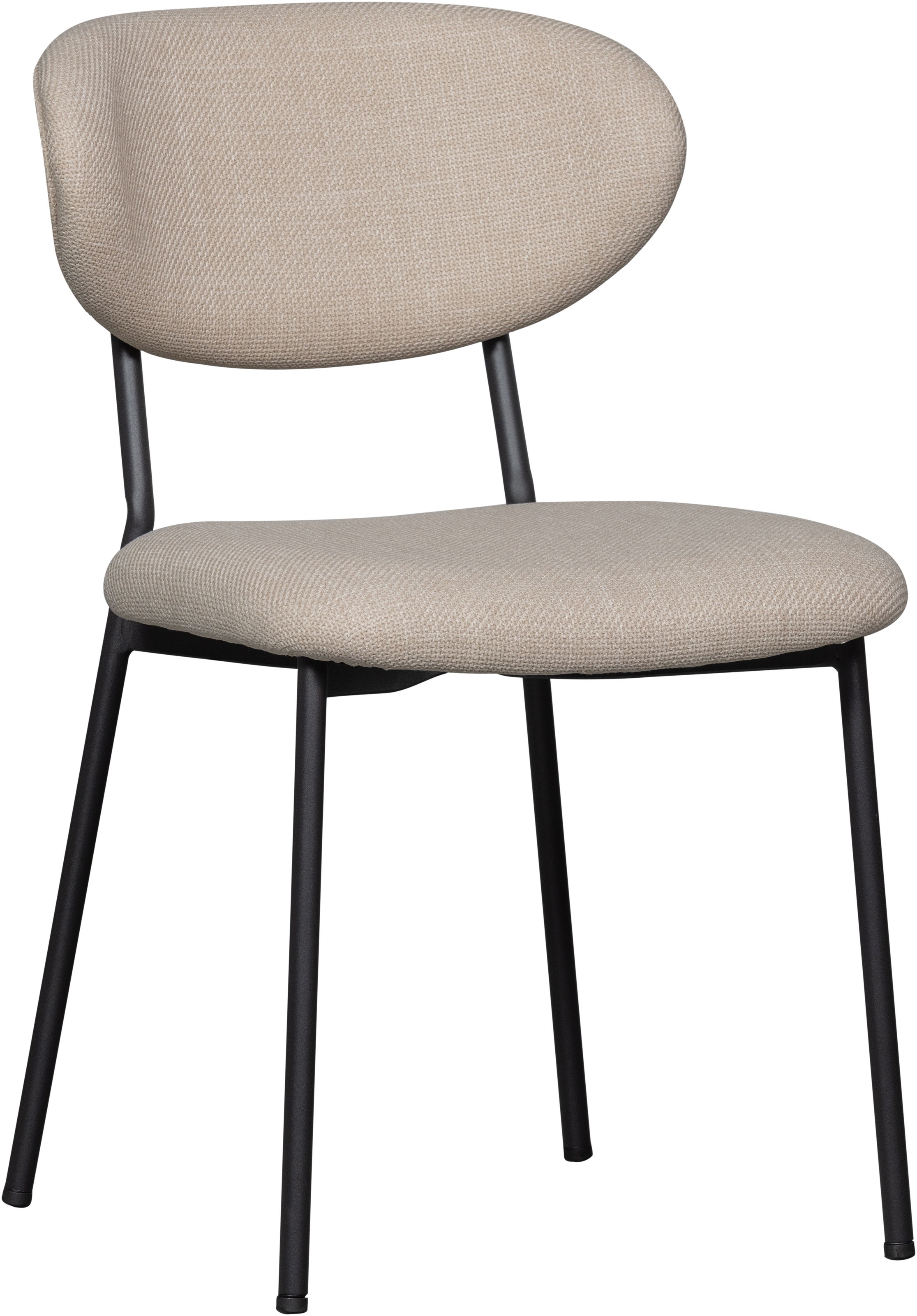 WOOOD Esszimmerstuhl "Kjeld stapelbar mit Bezug und Metallgestell, B 47 x T 53 x H 79 cm" (Set) 2 Stk.(Set, 2 St)Base-Gewebtem Bezug mit 3D Melange-Effekt, Tragkraft 120 kg