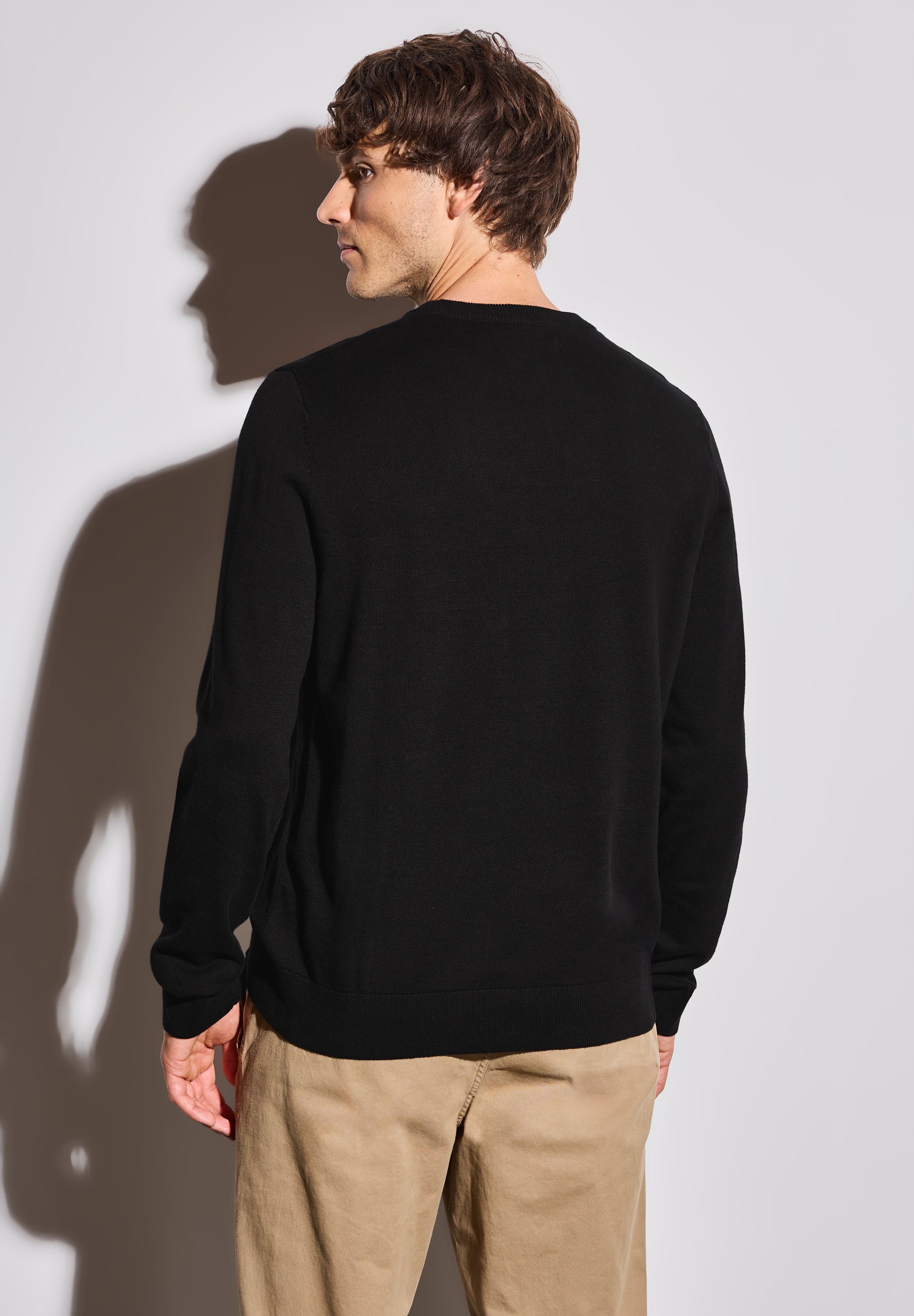 STREET ONE MEN Rundhalspullover, aus reiner Baumwolle günstig online kaufen