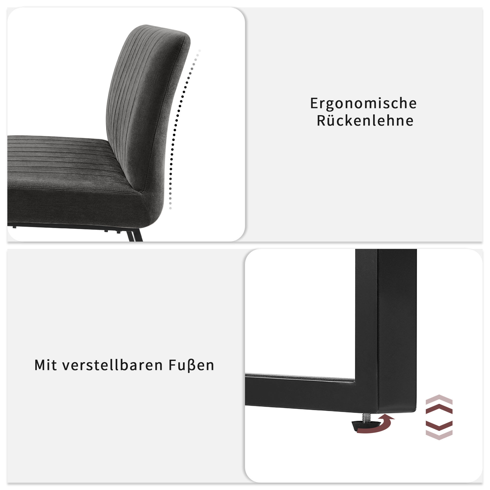 OTTO home Bank »Hennia« weicher Chenillebezug, dekorative Steppung, schwarzes Metallgestell