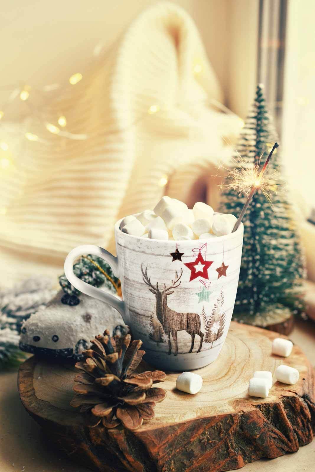 Seltmann Weiden Becher »Henkelbecher Life Christmas 400 ml 6er Set weiß-braun« Spülmaschinengeeignet, Mikrowellengeeignet, Ofenfest, Salamandergeeignet, Kühlschrankgeeignet, Gefrierschrankgeeignet