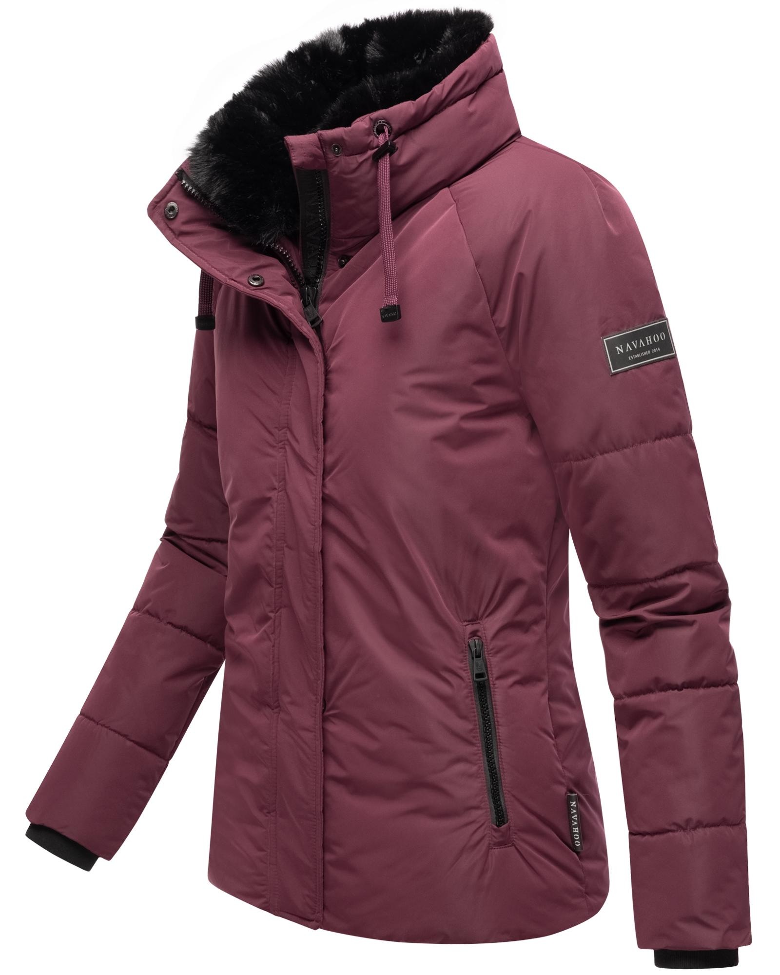 Navahoo Winterjacke »Frostii XIV«, ohne Kapuze, modische Damen Winter Steppjacke mit Kunstfellkragen