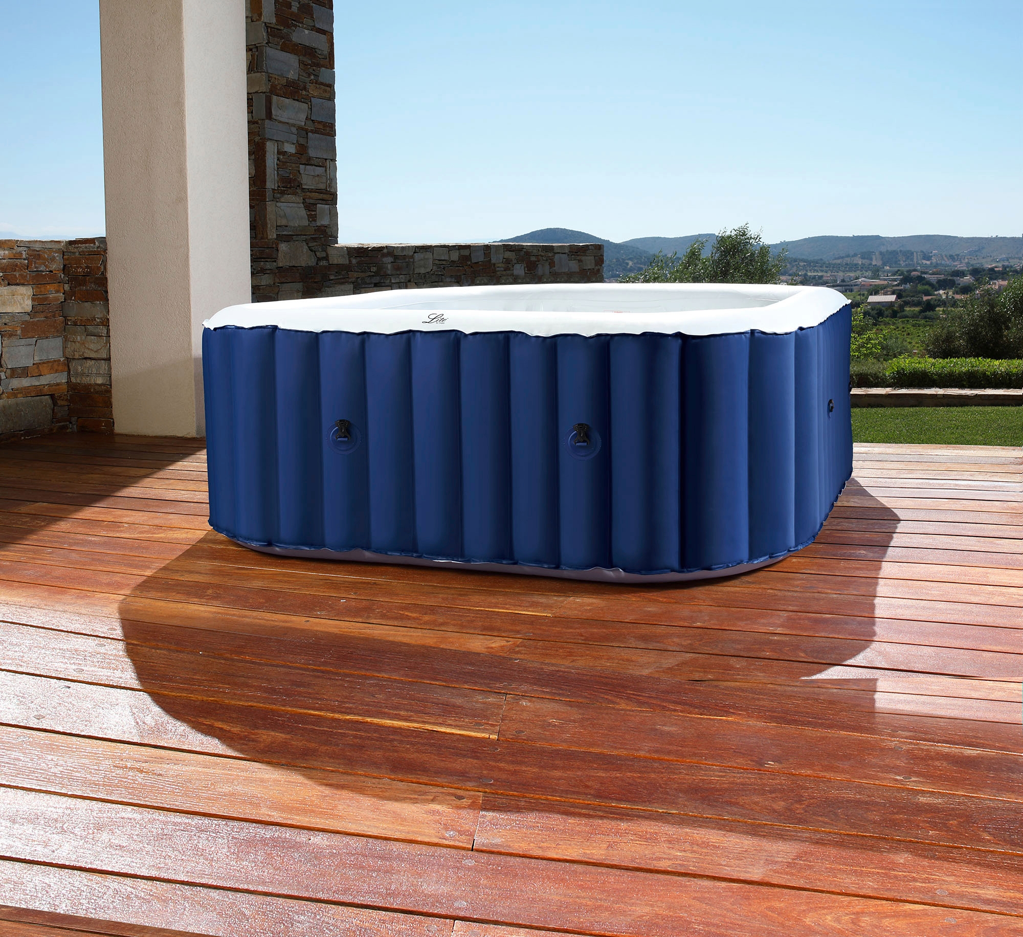 GardWell Whirlpool »Sapphire«, (Set), selbstaufblasend, 108 Luftdüsen, BxLxH: 158x158x68 cm, für 4 Personen