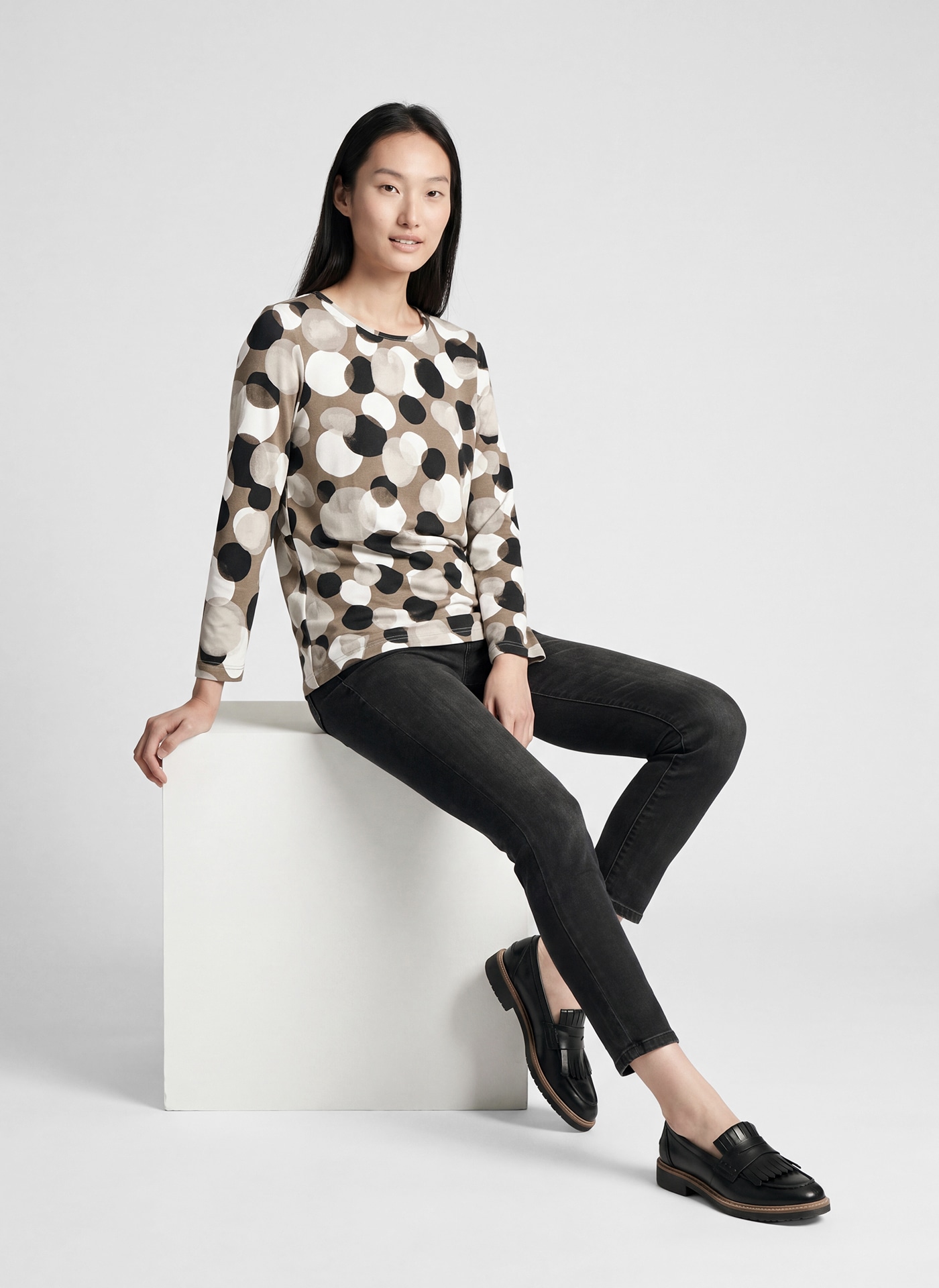 Rabe 3/4-Arm-Shirt mit grafischem Muster