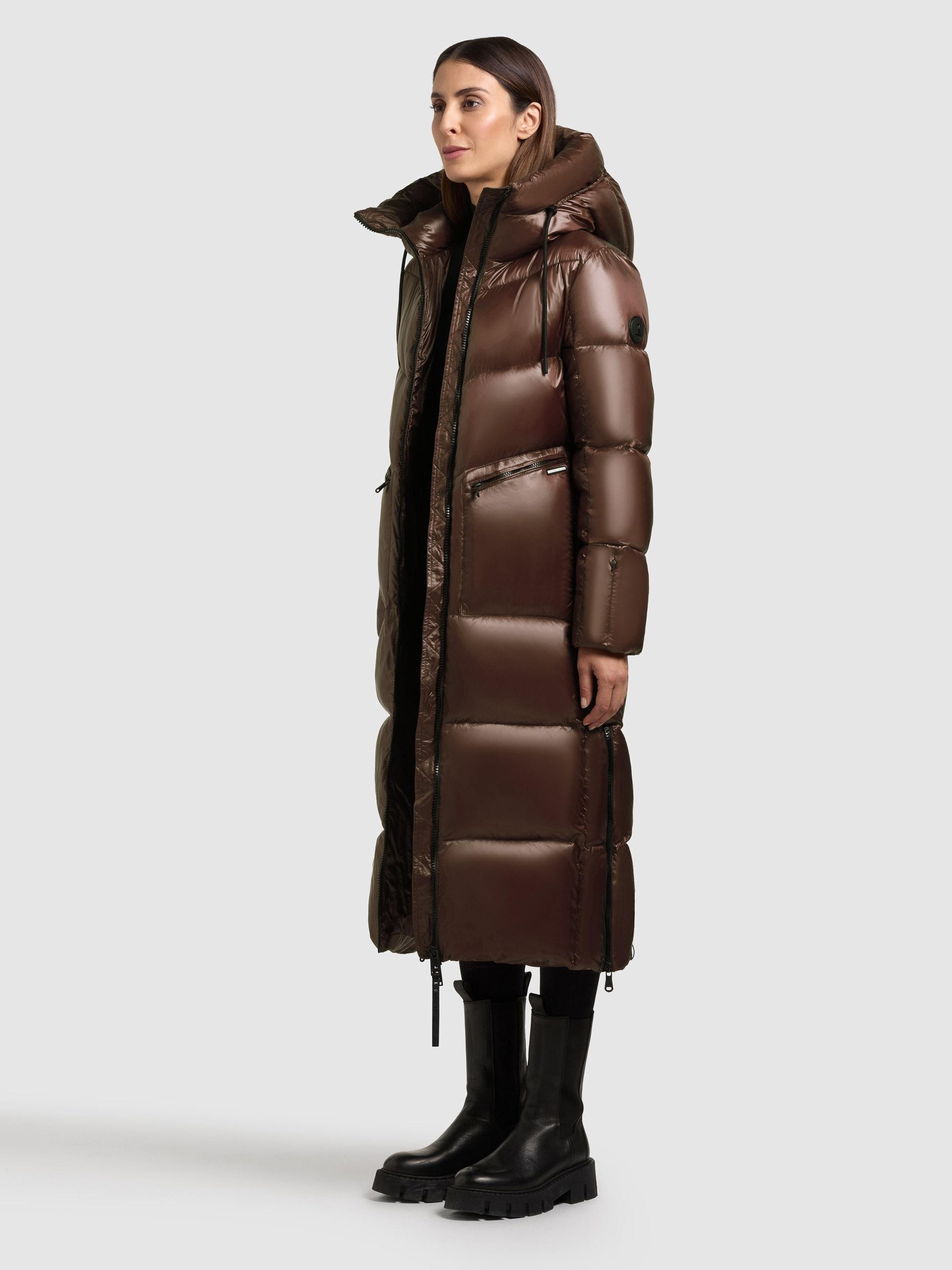 khujo Steppmantel »Tonia« Extralanger Damen Wintermantel mit Rucksack-Trägern