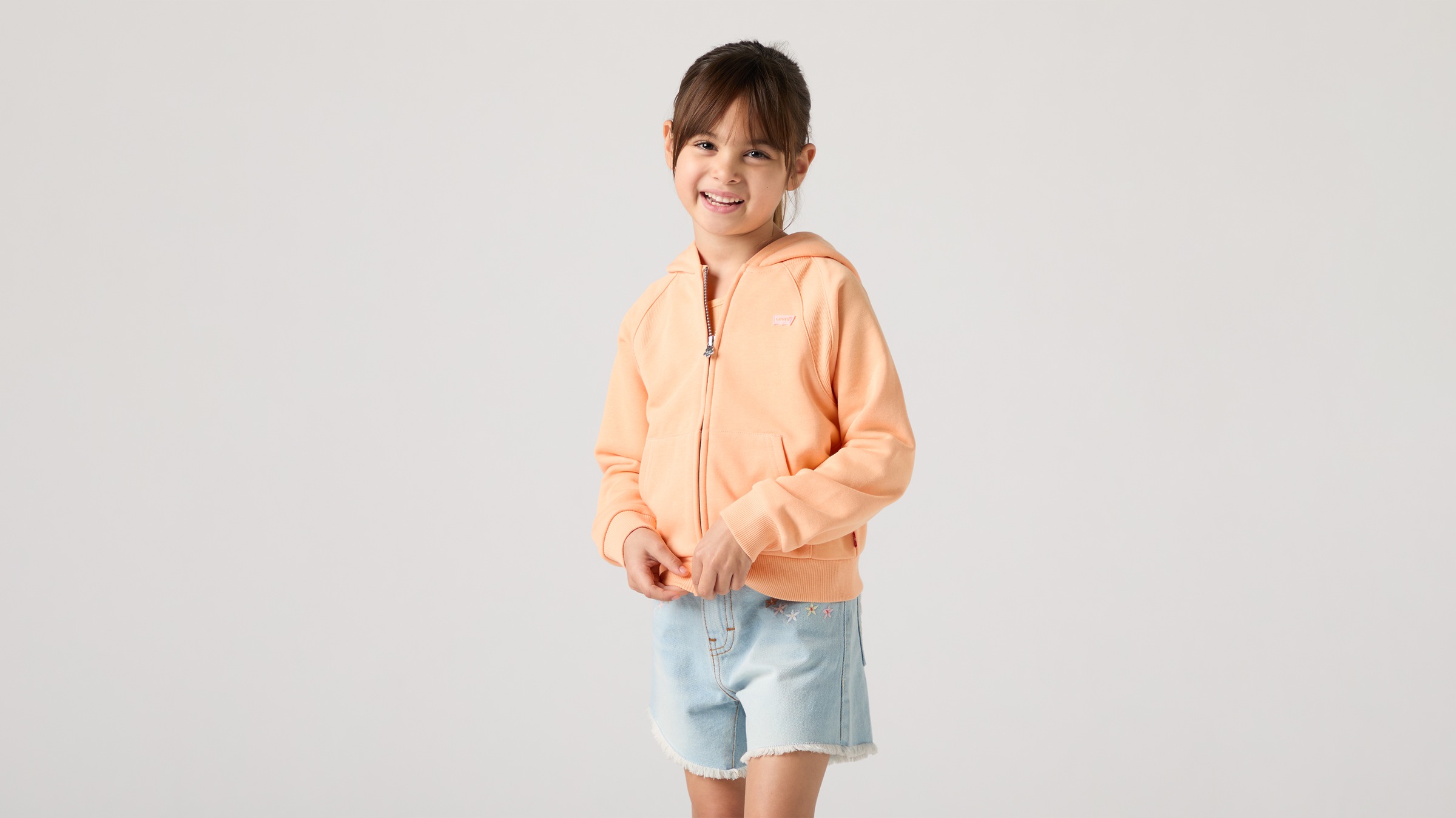 Levi's® Kids Kapuzensweatjacke »LVG MEET AND GREET ZIP UP HOOD« mit kleinem Badge, pflegeleichter Baumwollmix - for Girls