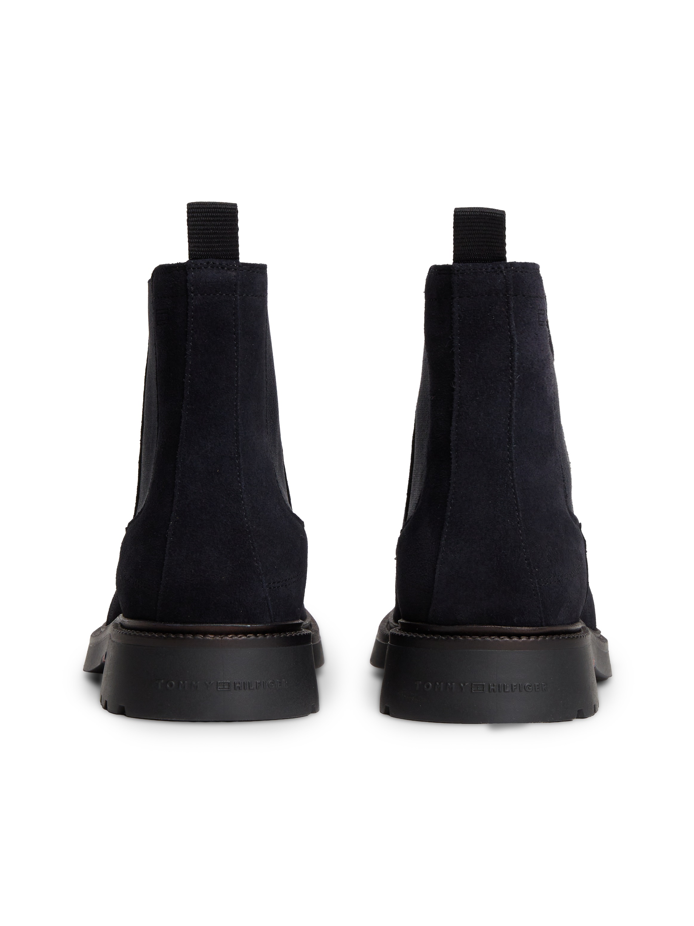 Tommy Hilfiger Chelseaboots »CORPORATE CASUAL SUEDE CHELSEA«  Blockabsatz, Stiefelette mit praktischer Anziehlasche