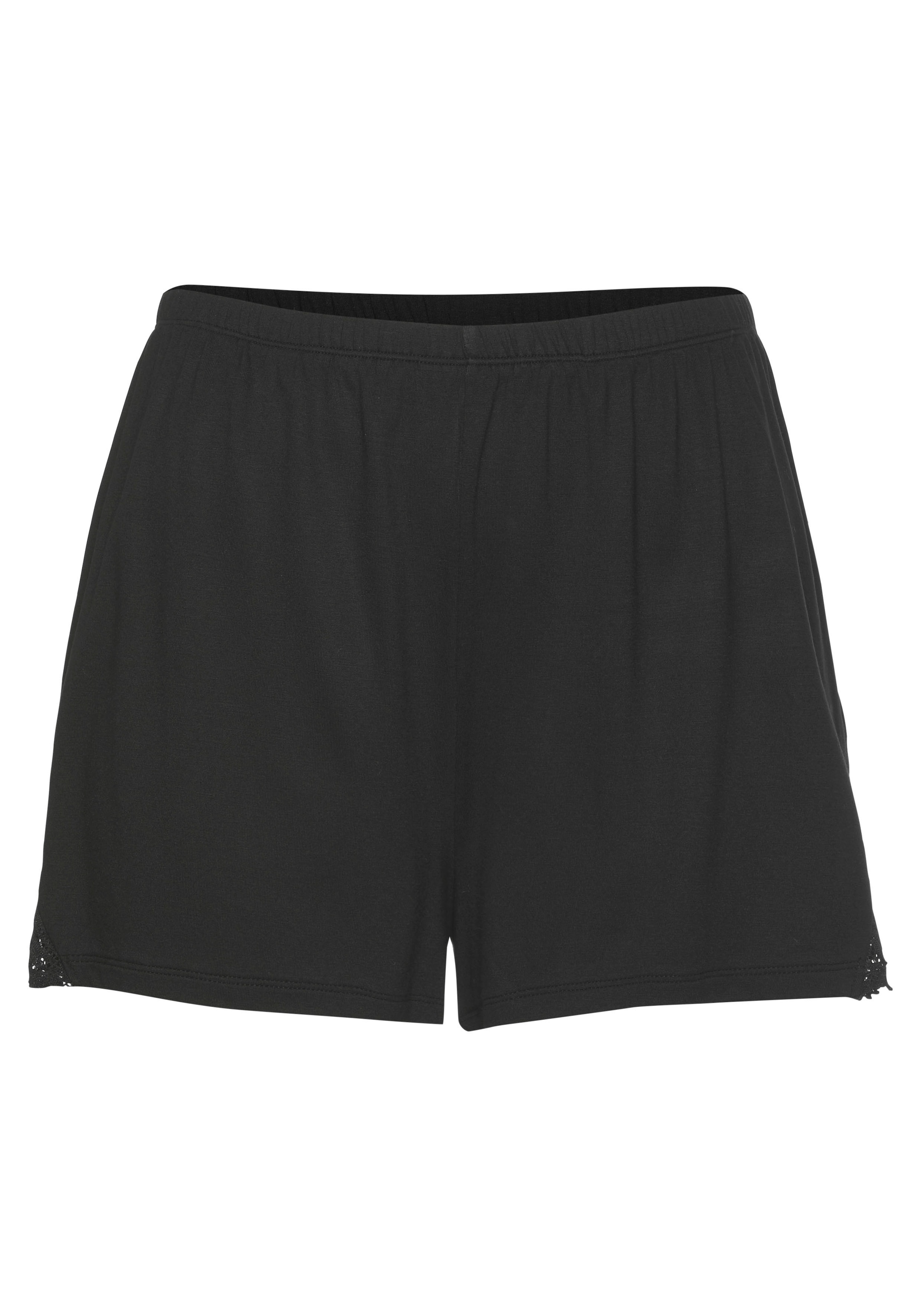 LASCANA Schlafshorts, mit edlen Spitzendetails