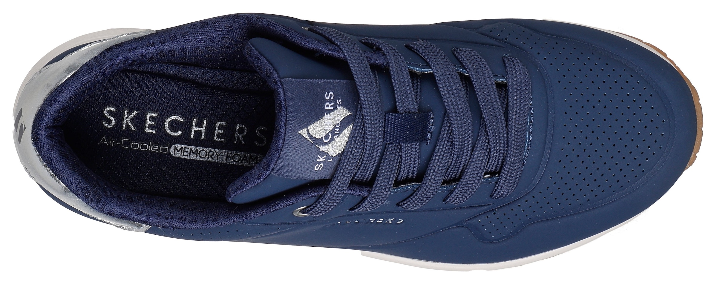 Skechers Sneaker »UNO GOLDEN AIR«, Freizeitschuh, Halbschuh, Schnürschuh mit Metallic-Einsatz
