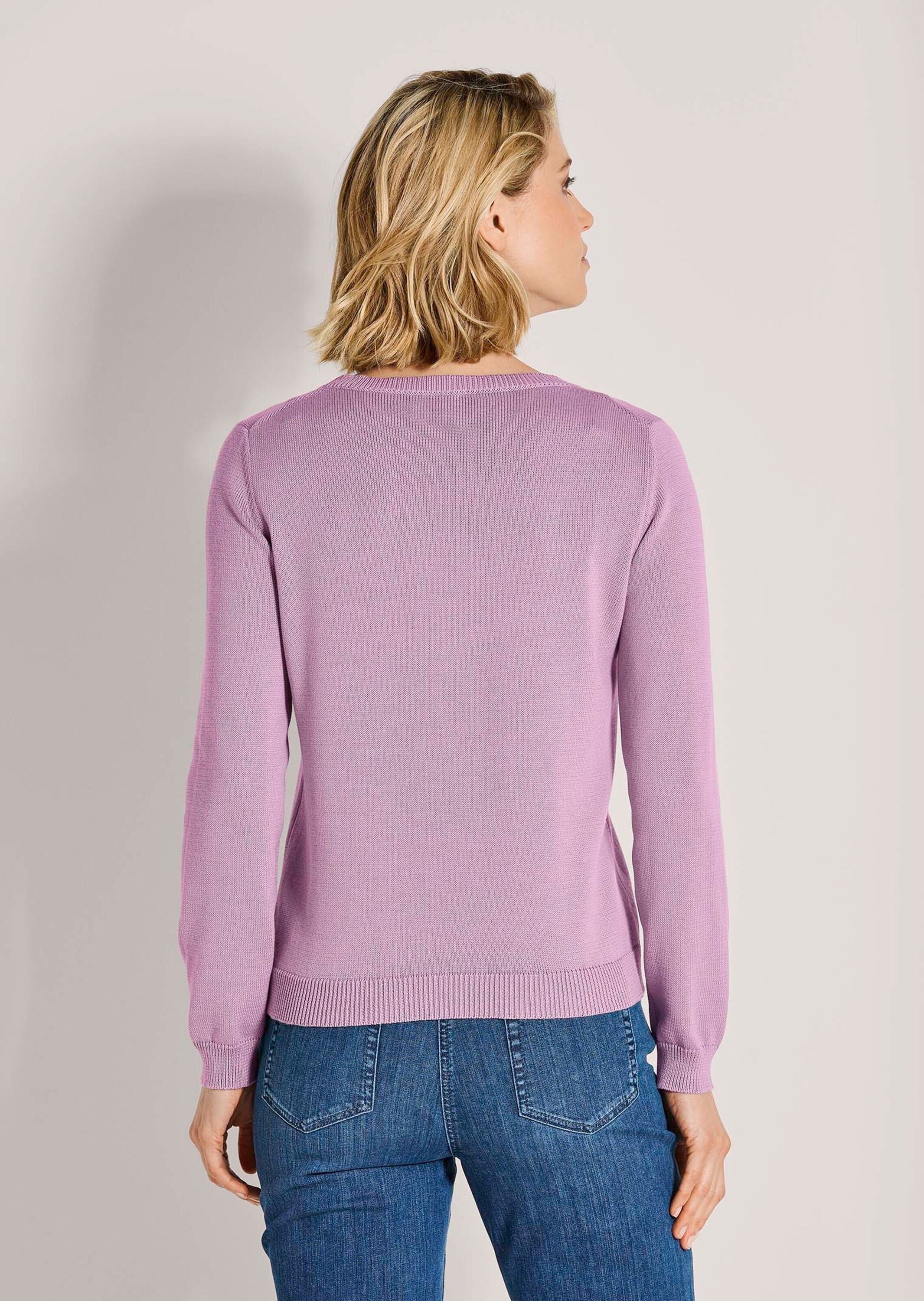 MADELEINE Longpullover »Strickpullover Schlichter Baumwollpullover mit Rundhals« Hautsympathische Baumwolle