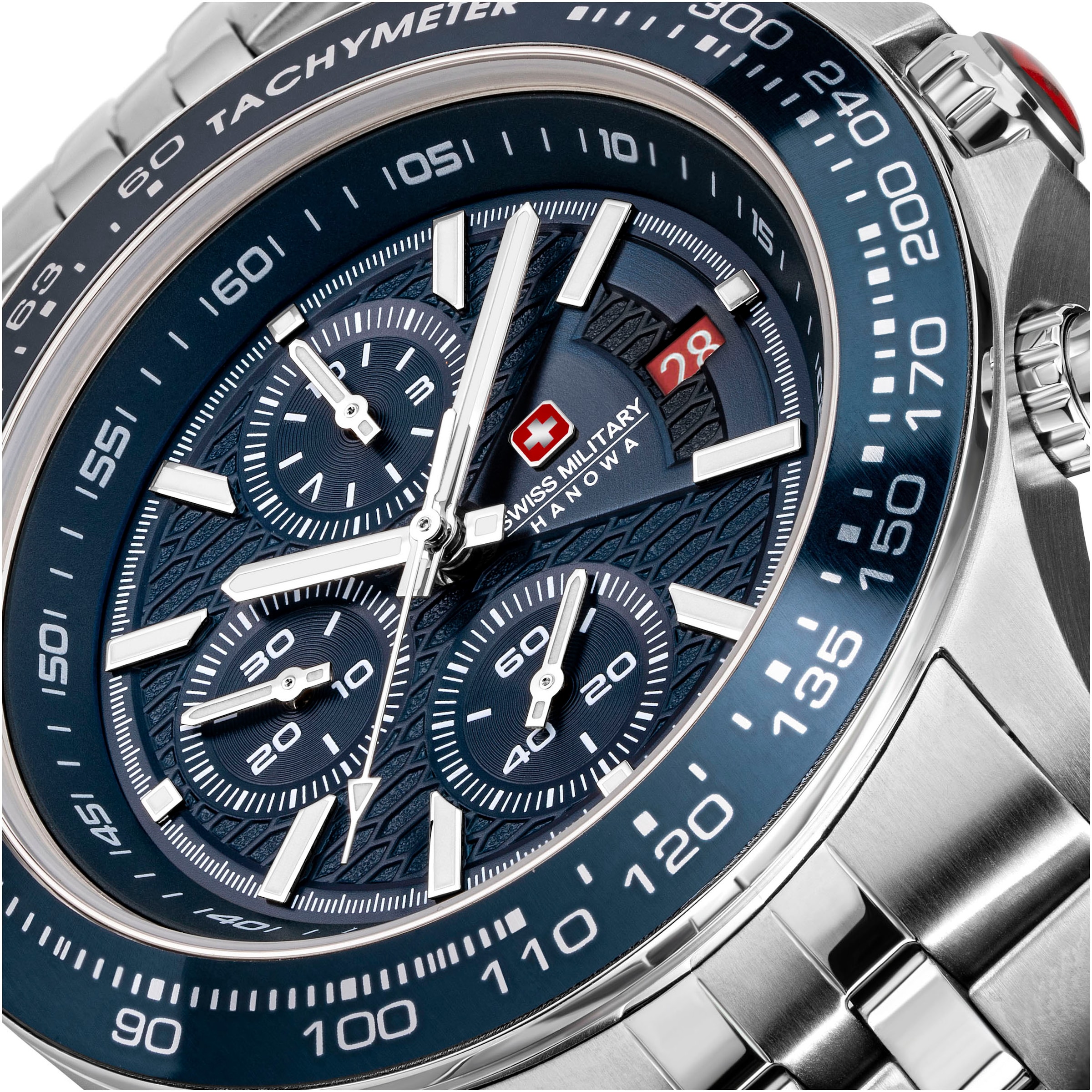 Swiss Military Hanowa Chronograph »WATCHMAN«, Quarzuhr, Herrenuhr, Datum, Stoppfunktion, Saphirglas, Swiss Made