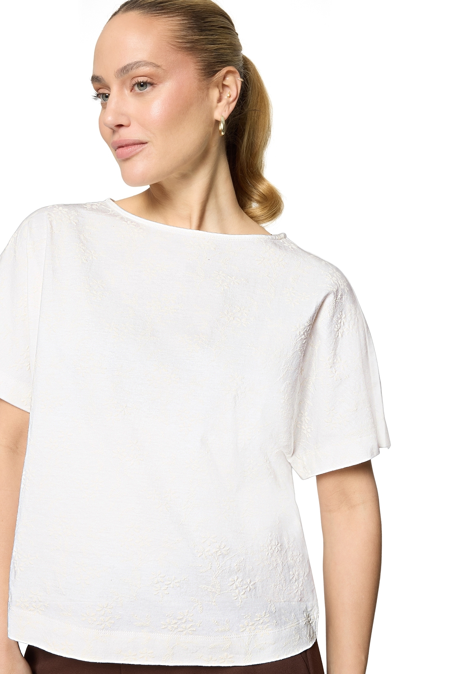 Zero Kurzarmshirt "Damen mit Stickerei" 1 Stickerei günstig online kaufen