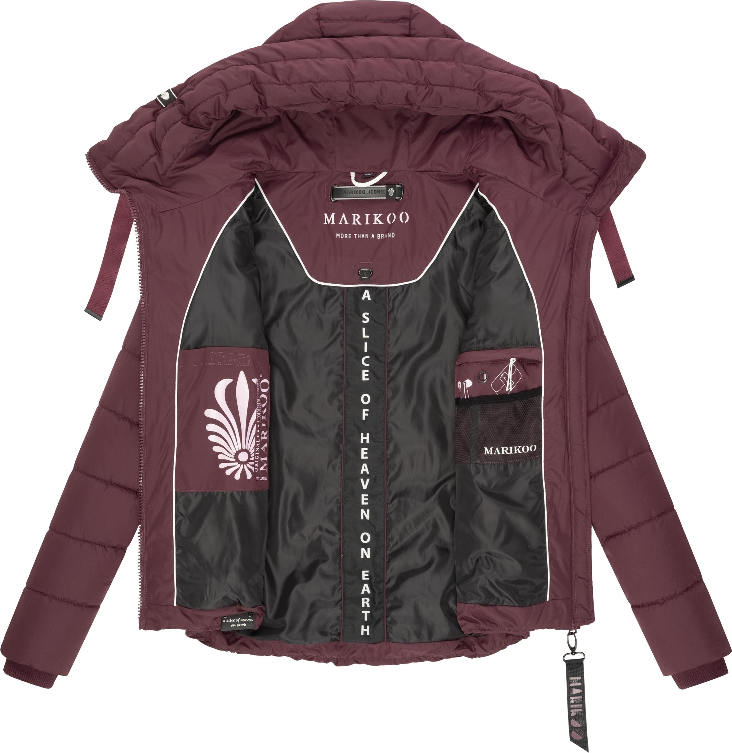 Marikoo Steppjacke »Amayaa-1« mit Kapuze Gesteppte Damen Jacke mit großer Kapuze