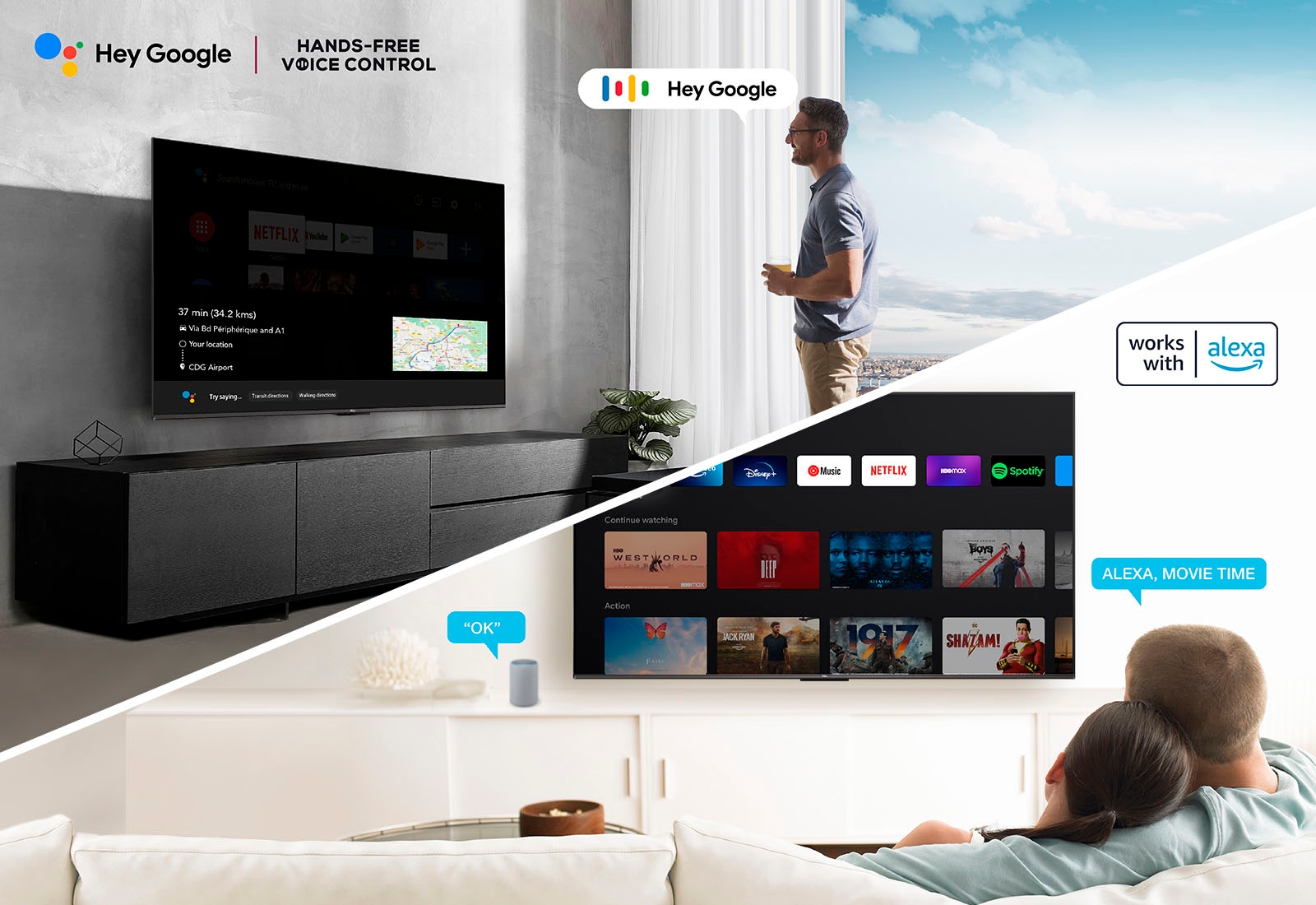TCL LED-Fernseher, 139 cm/55 Zoll, 4K Ultra HD, Smart-TV-Google TV, HDR Premium, Dolby Atmos, HDMI 2.1, Metallgehäuse