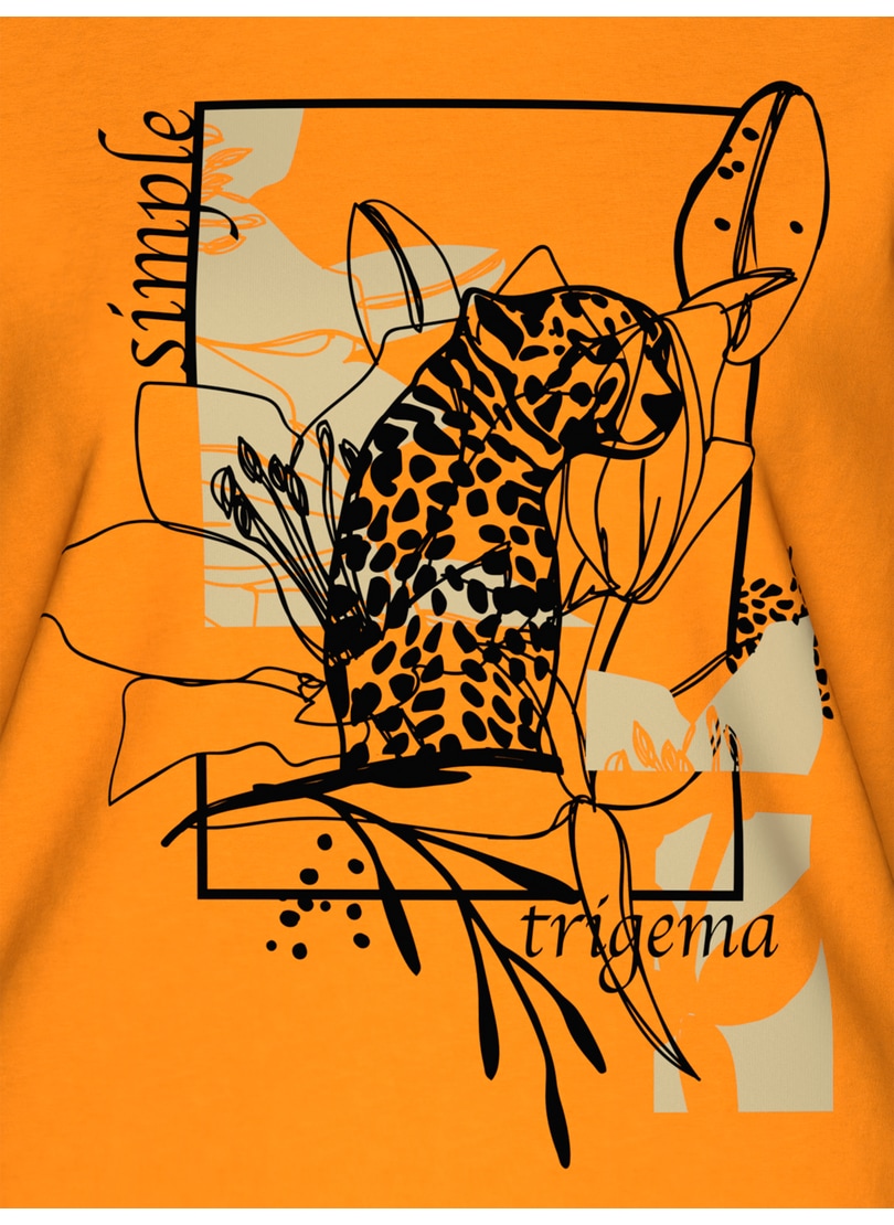Trigema T-Shirt »TRIGEMA T-Shirt mit floralem Leo-Print« 1 Stk. tlg.
