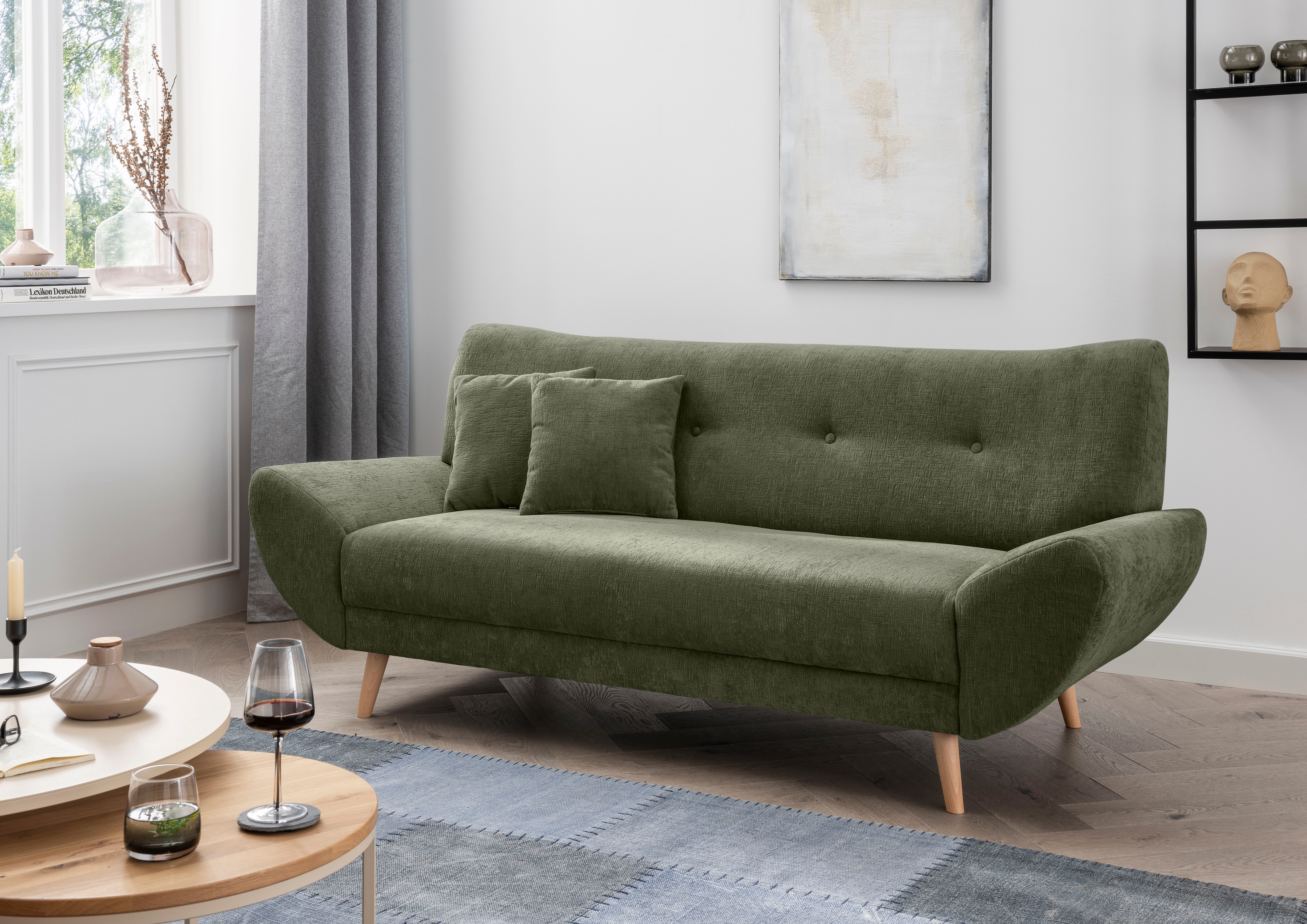 Home affaire 3-Sitzer "Basta, komfortable Wellenunterfederung, Breite 205cm"