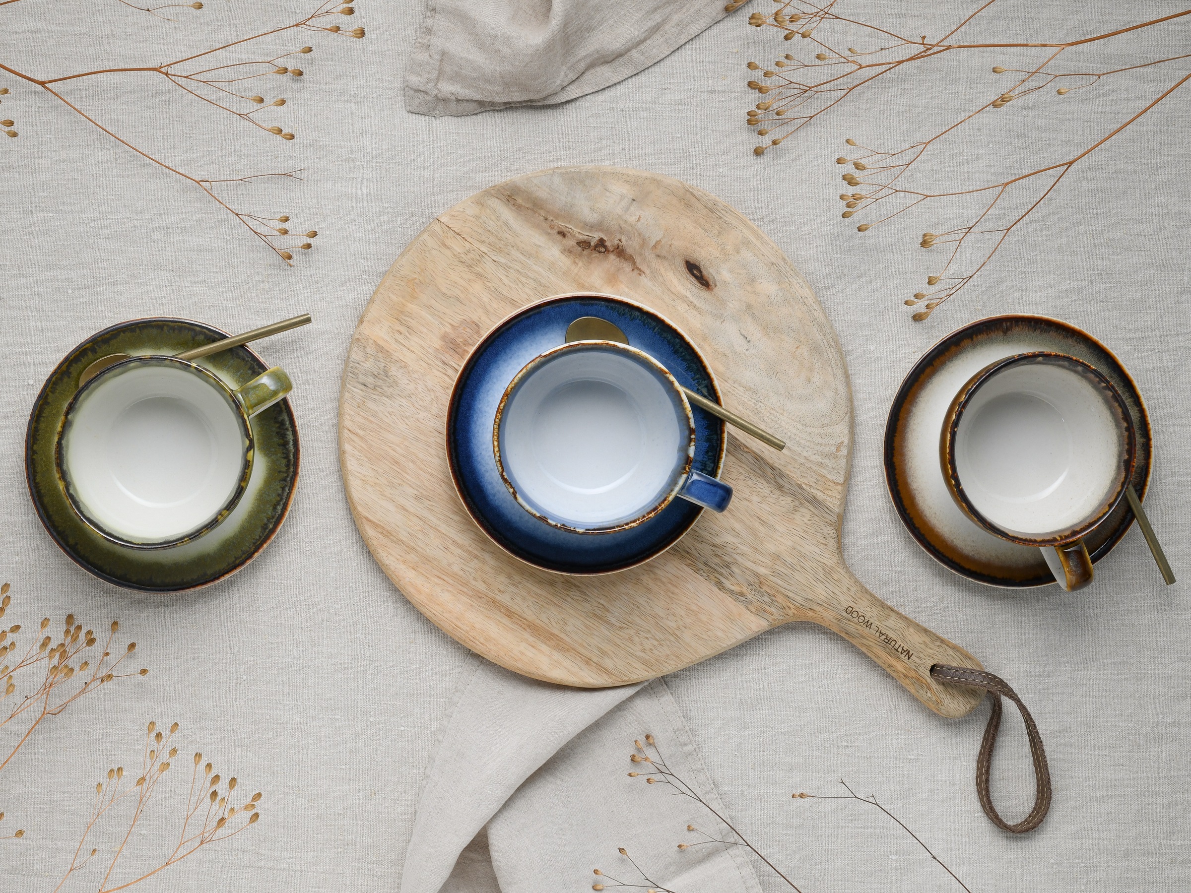 CreaTable Cappuccinotasse »Cascade Mix, Cappuccino-Set, 8-tlg.«, (Set, 8 tlg.), Reaktivglasur