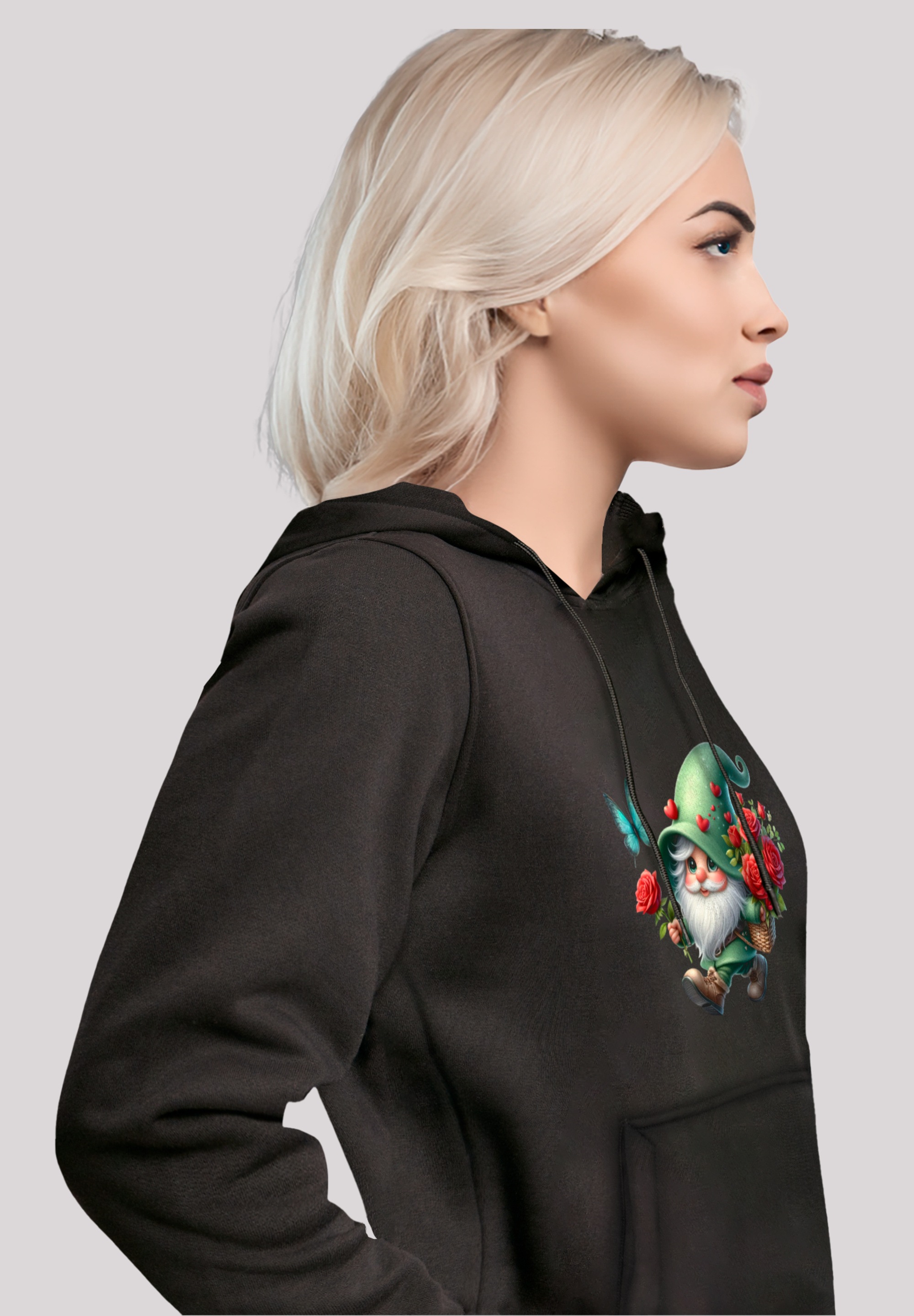F4NT4STIC Kapuzenpullover »Gnom Frühling Blumen Schmetterling«, Premium Qualität