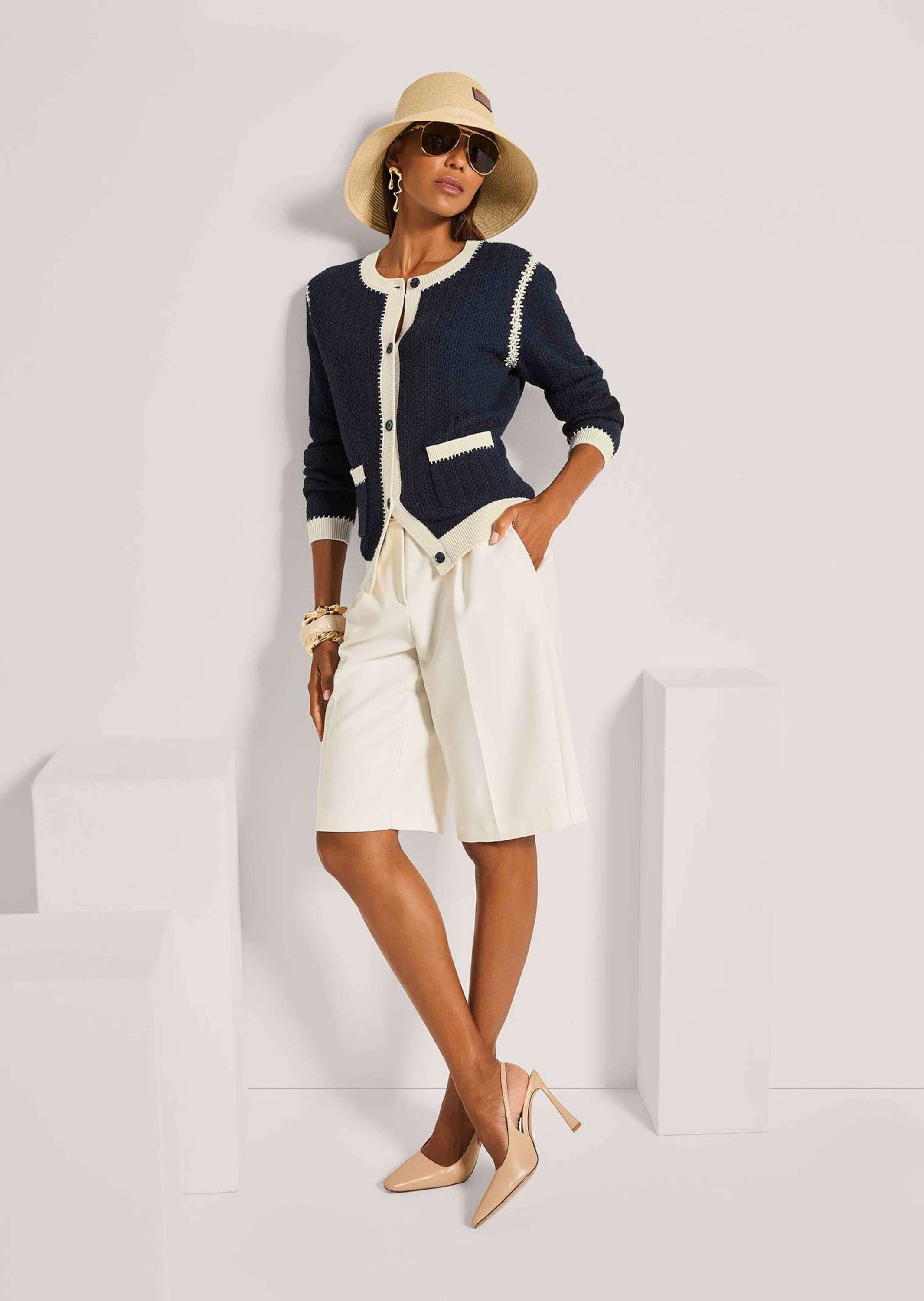 MADELEINE Strickjacke »Strickjacke Langarm Cardigan mit Zopfmuster, Kaschmir-Mix«