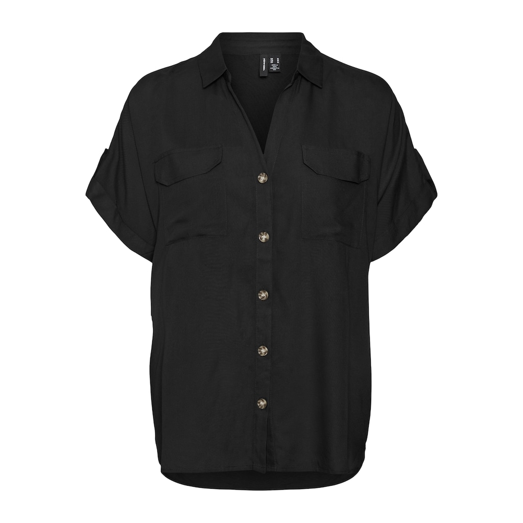 Vero Moda Curve Kurzarmbluse »VMCBUMPY S/S SHIRT WVN GA CUR NOOS«