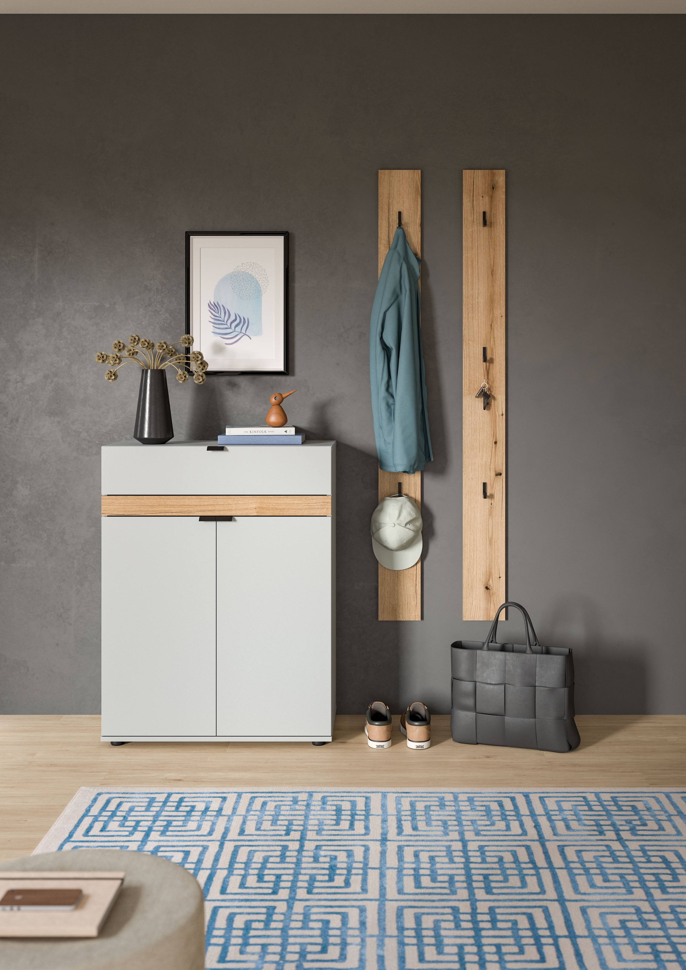 INOSIGN Garderoben-Set "Oran", (Set, 3 St.), Oran, Evoke Oak, Grau, Gardero günstig online kaufen