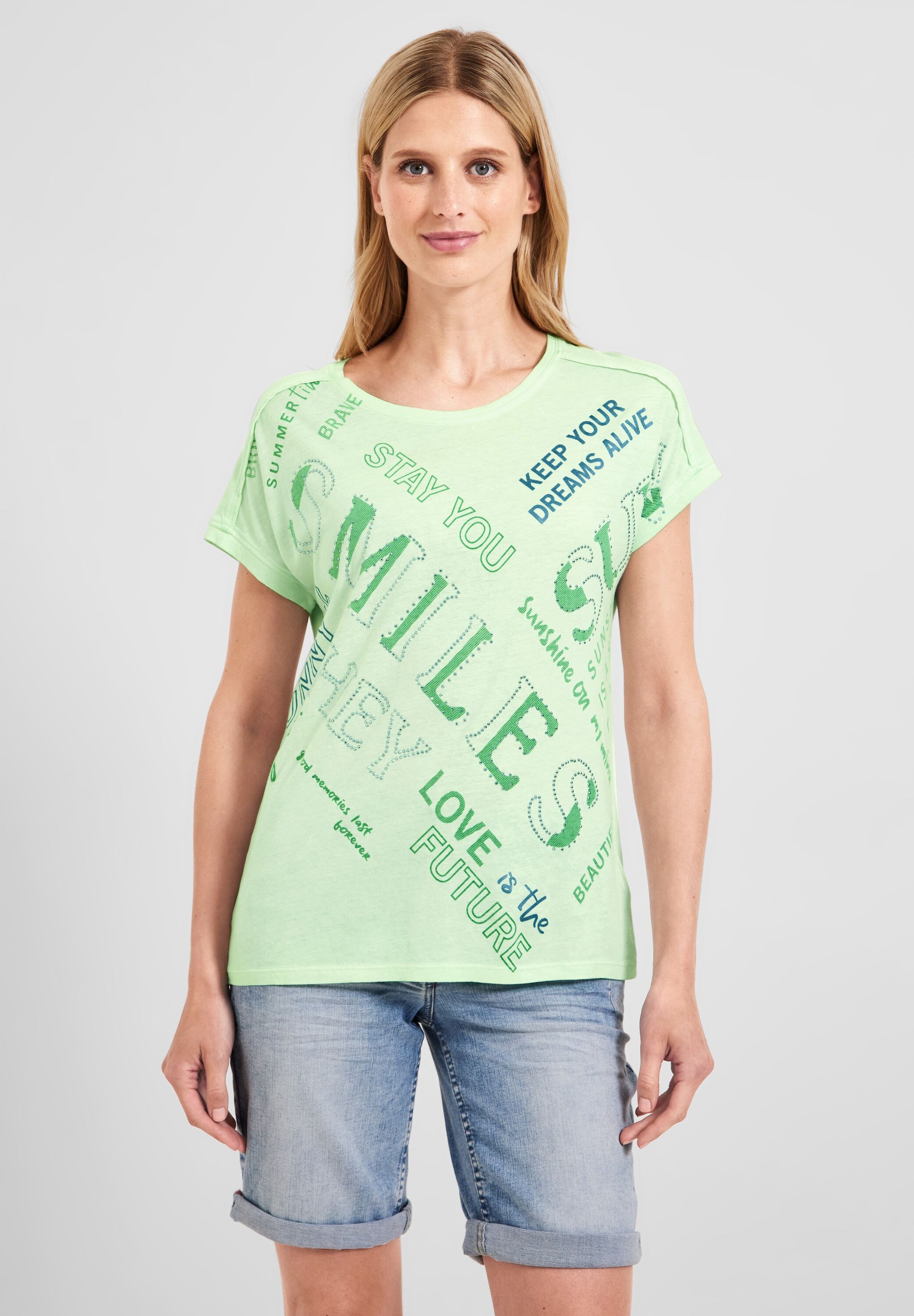 Print-Shirt, softem BAUR aus | Materialmix online kaufen Cecil
