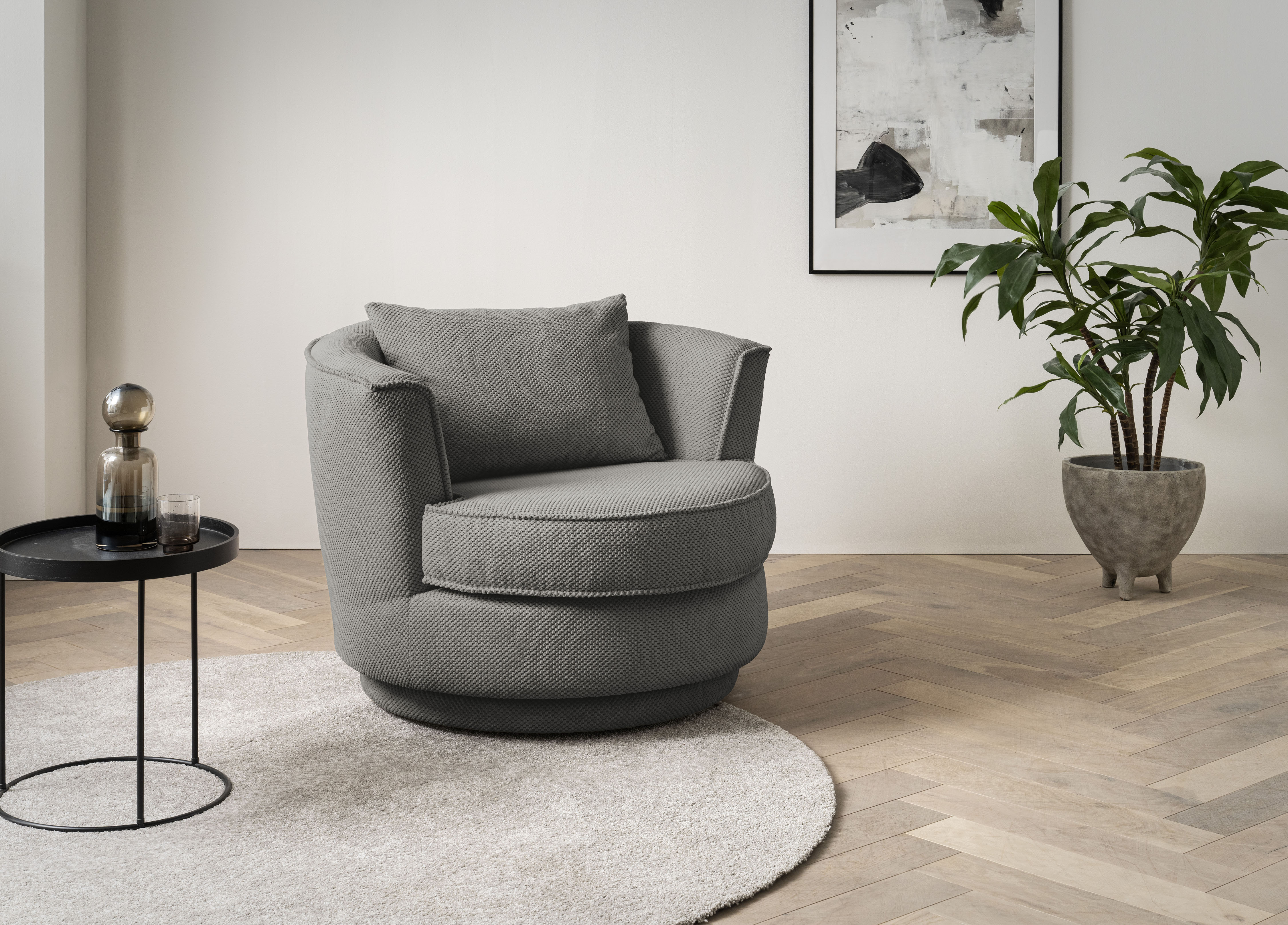 Home affaire Drehsessel "MAISIE Webvelours, Lese-Sessel, Love Seat," trendige Stoffe MEGA CORD und Web-Velours, 360 Grad drehbar