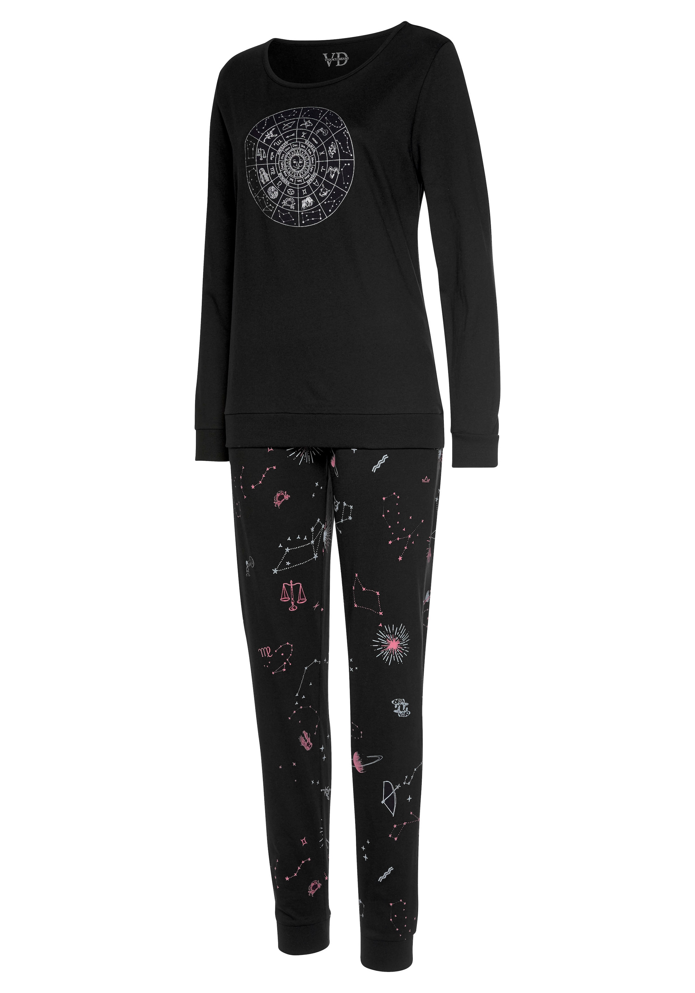 Vivance Dreams Pyjama, (2 tlg.), mit Galaxy-Print