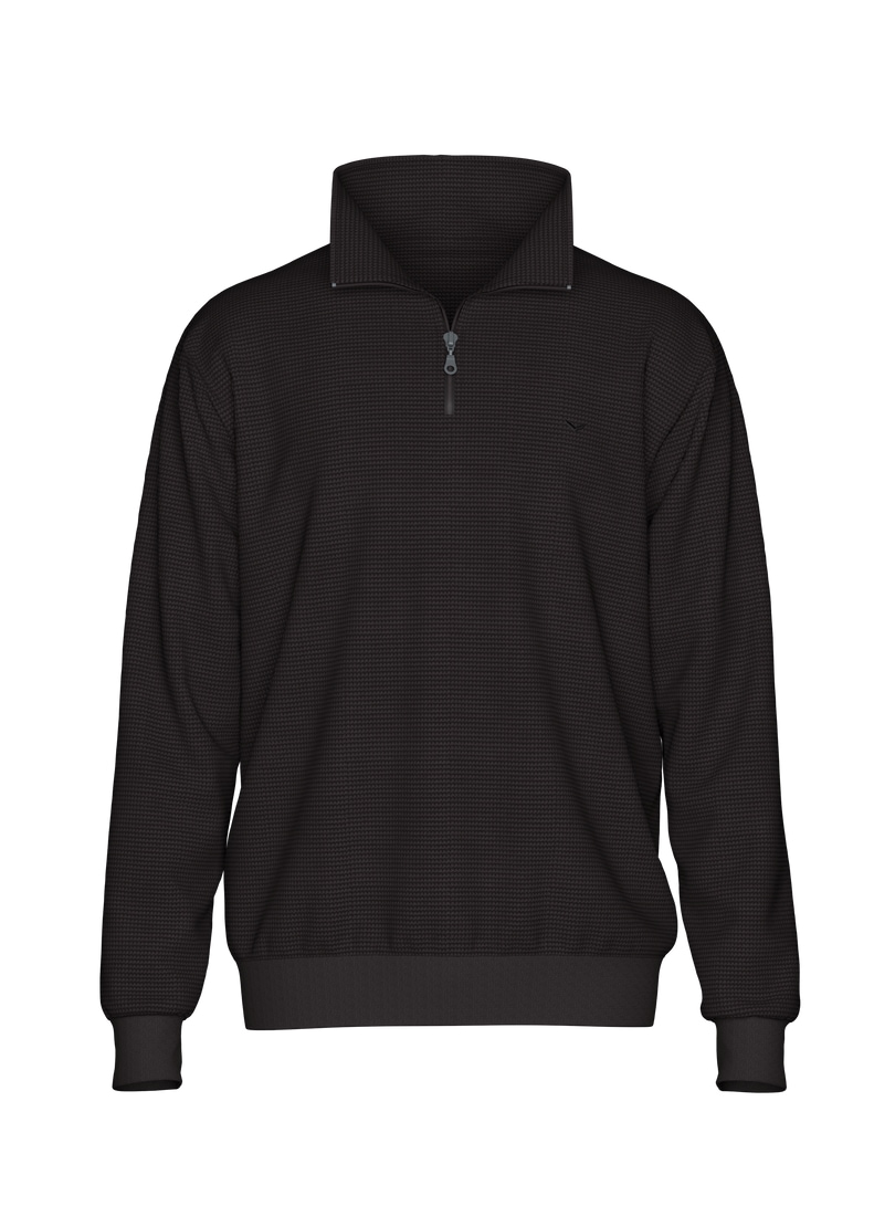 Trigema Sweatshirt »TRIGEMA Troyer in Waffeloptik«