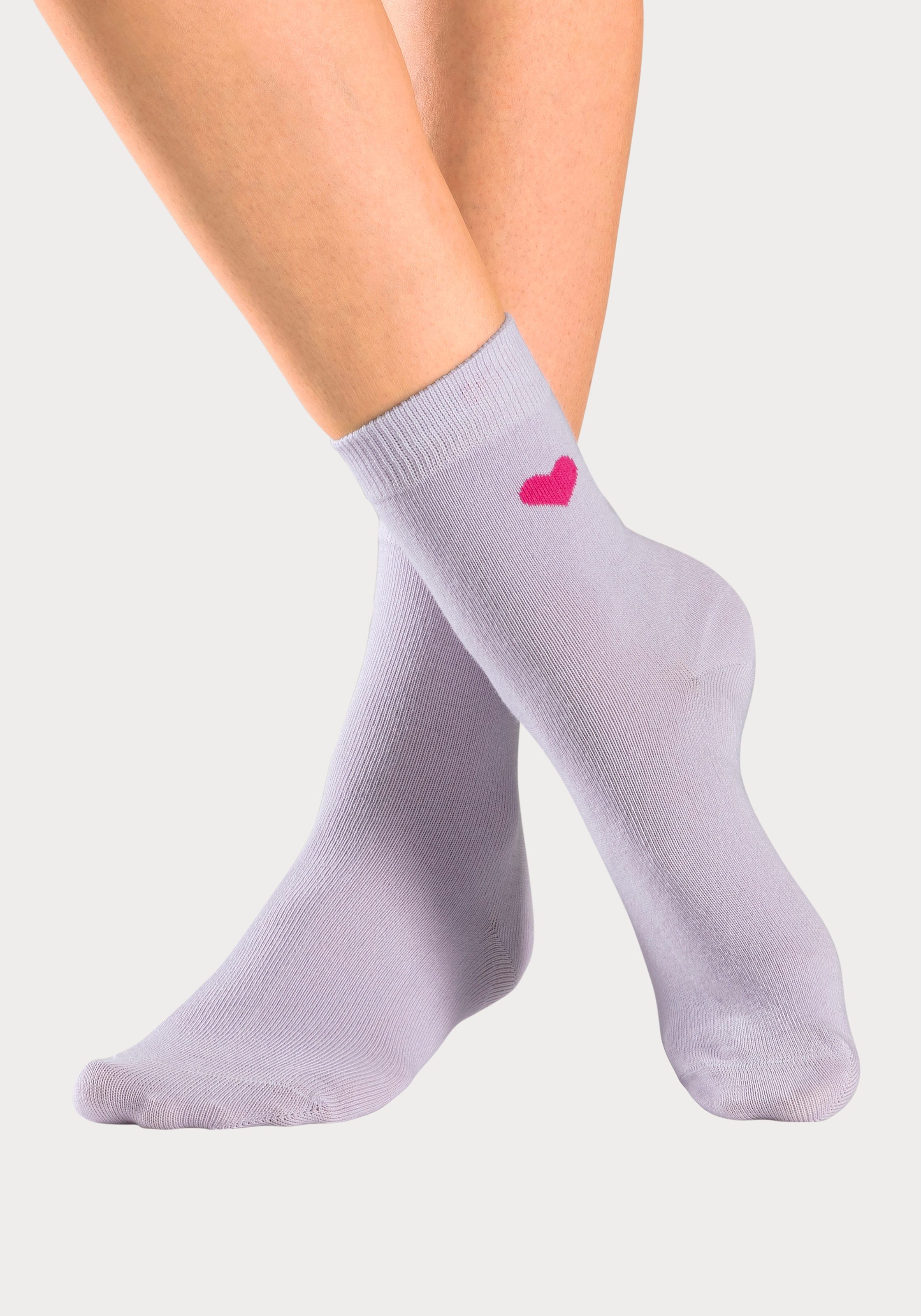 LASCANA Basicsocken, (Box, 7 Paar), in Geschenkbox für den Valentinstag