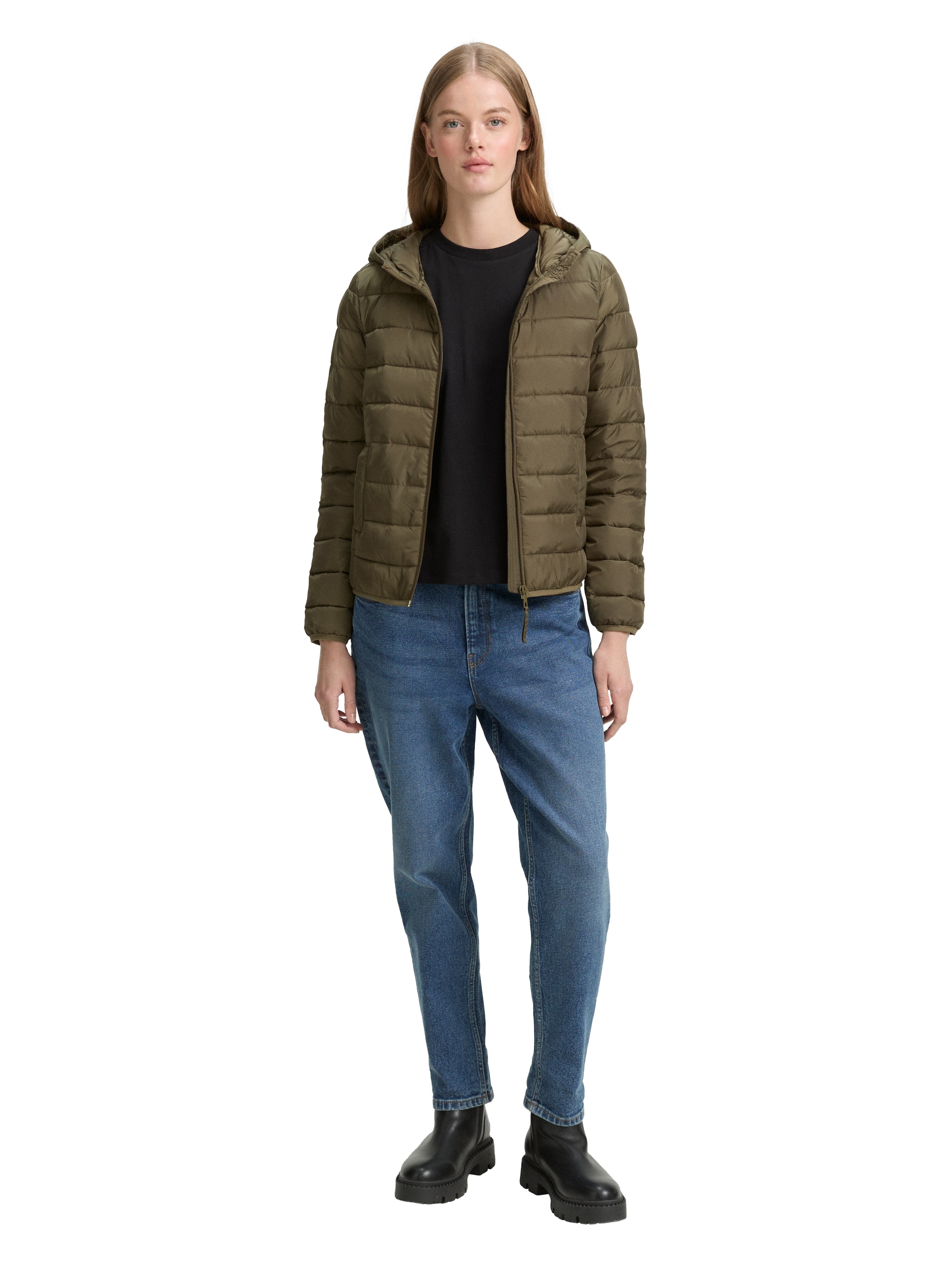 TOM TAILOR Denim Steppjacke, mit Kapuze, mit Kapuze