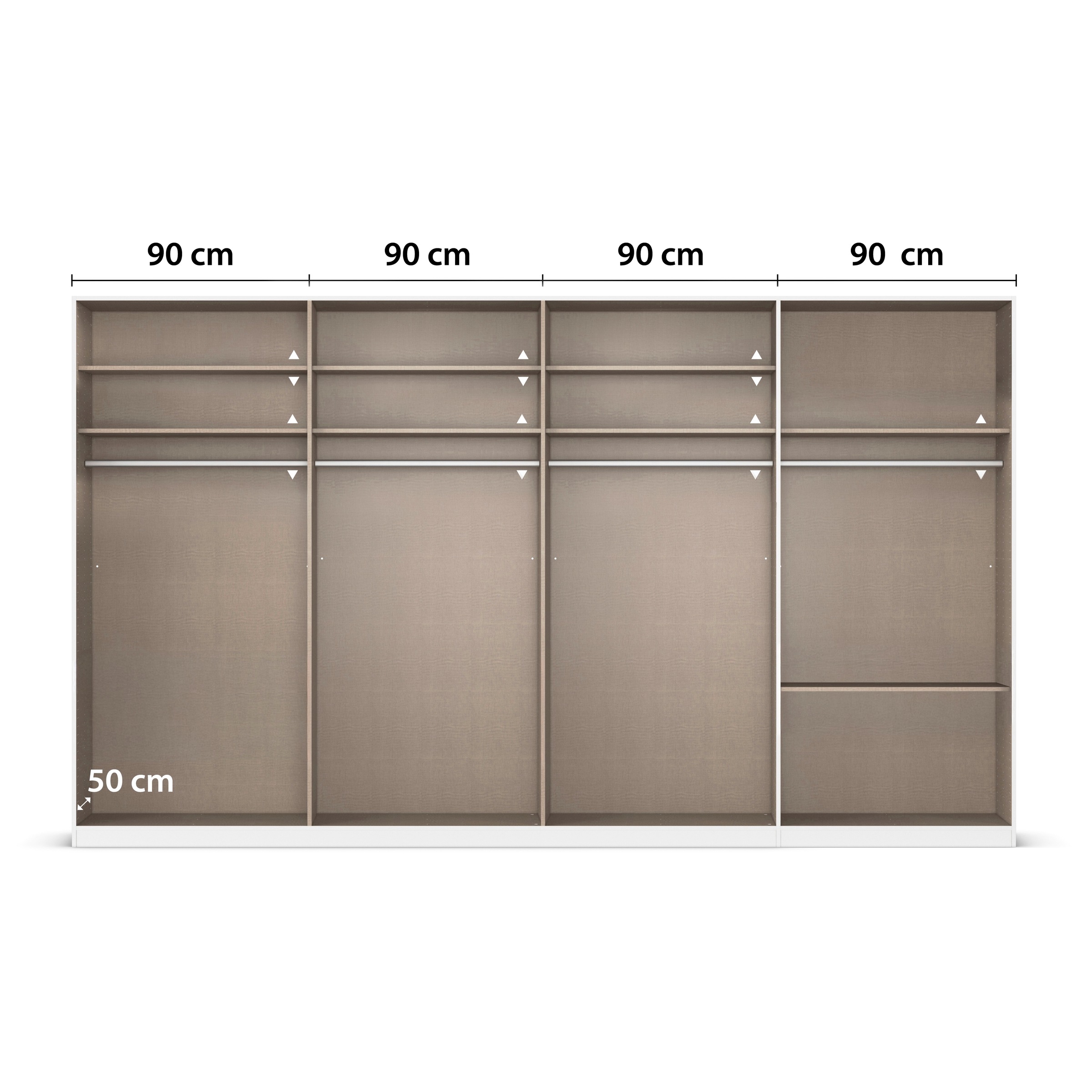 rauch Kleiderschrank »Drehtürenschrank Schrank Garderobe Wäscheschrank Schlafzimmer AVOLA«, (in 3 verschiedenen Ausstattungen BASIC/CLASSIC/PREMIUM), mit hochwertigen Stangengriffen aus Metall in Schwarz MADE IN GERMANY