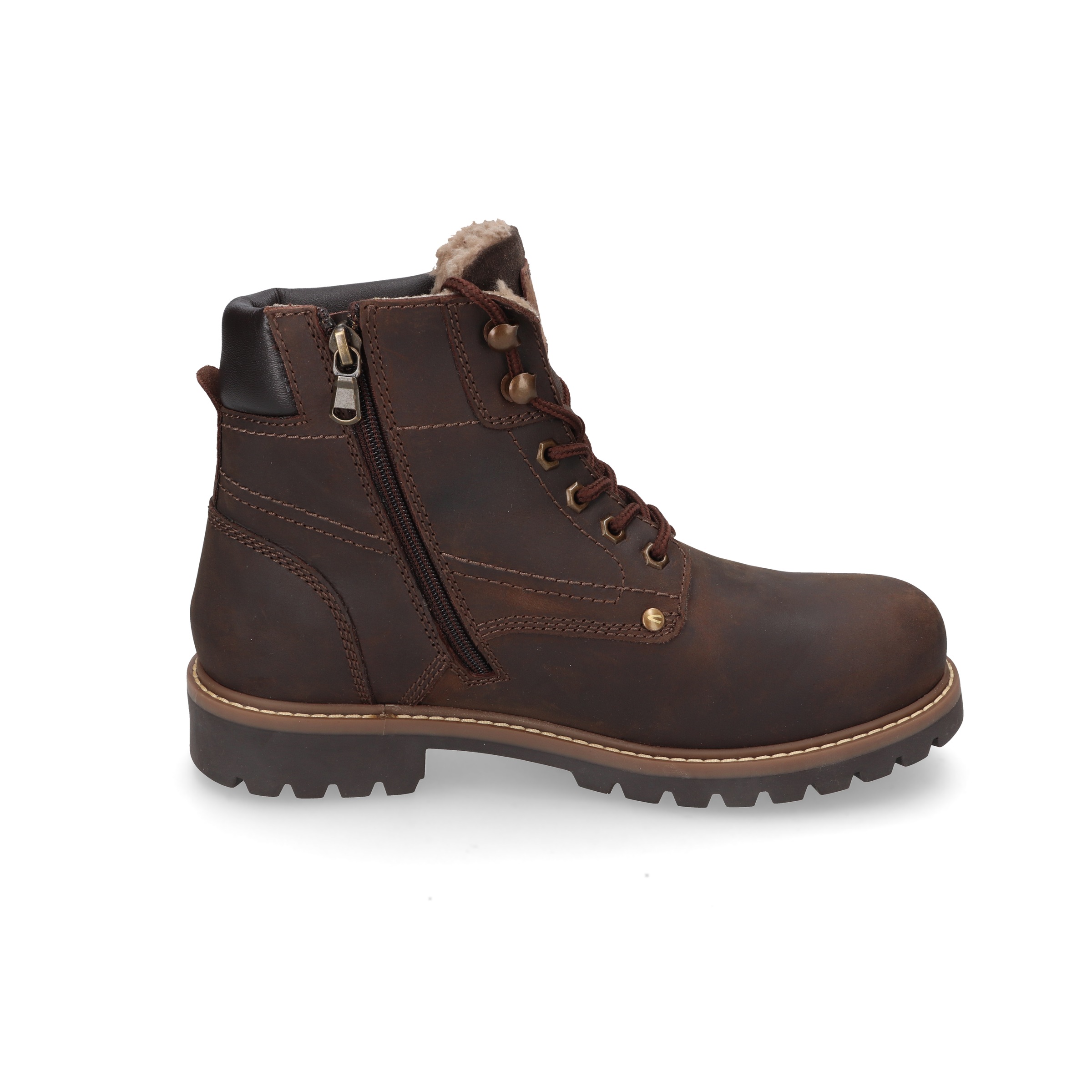 camel active Winterboots, Schnürstiefel mit Profilsohle und Warmfutter