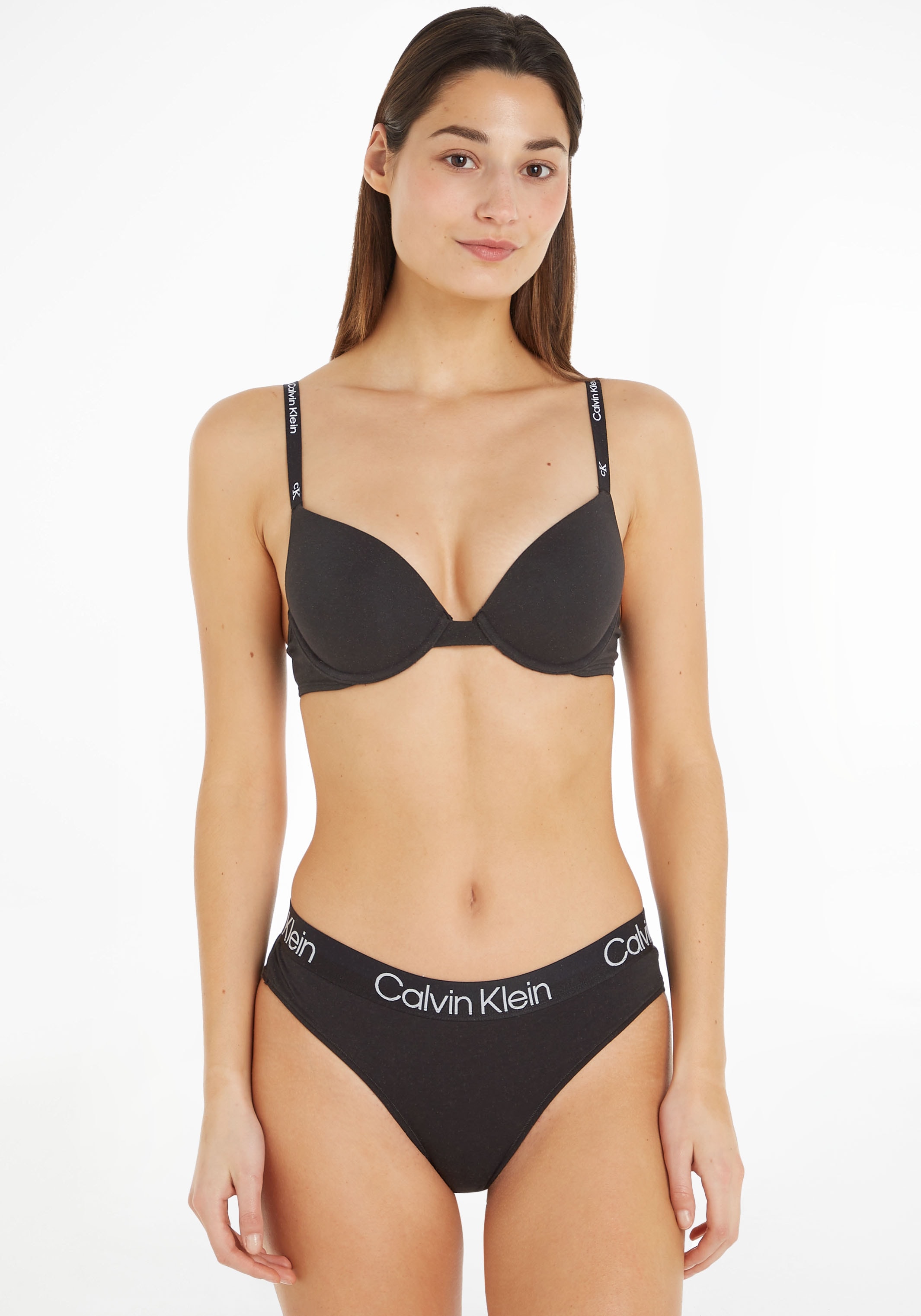 Calvin Klein Underwear Push-up-BH "PUSH UP PLUNGE", mit Logoschriftzügen am Träger