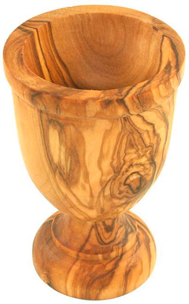 Olivenholz-erleben Eierbecher »KLASSIK gedrechselt aus edlem Olivenholz«, (Set, 6 tlg., 6x Eierbecher), Handarbeit, Angenehme Haptik, Lebensmittelecht & unbehandelt
