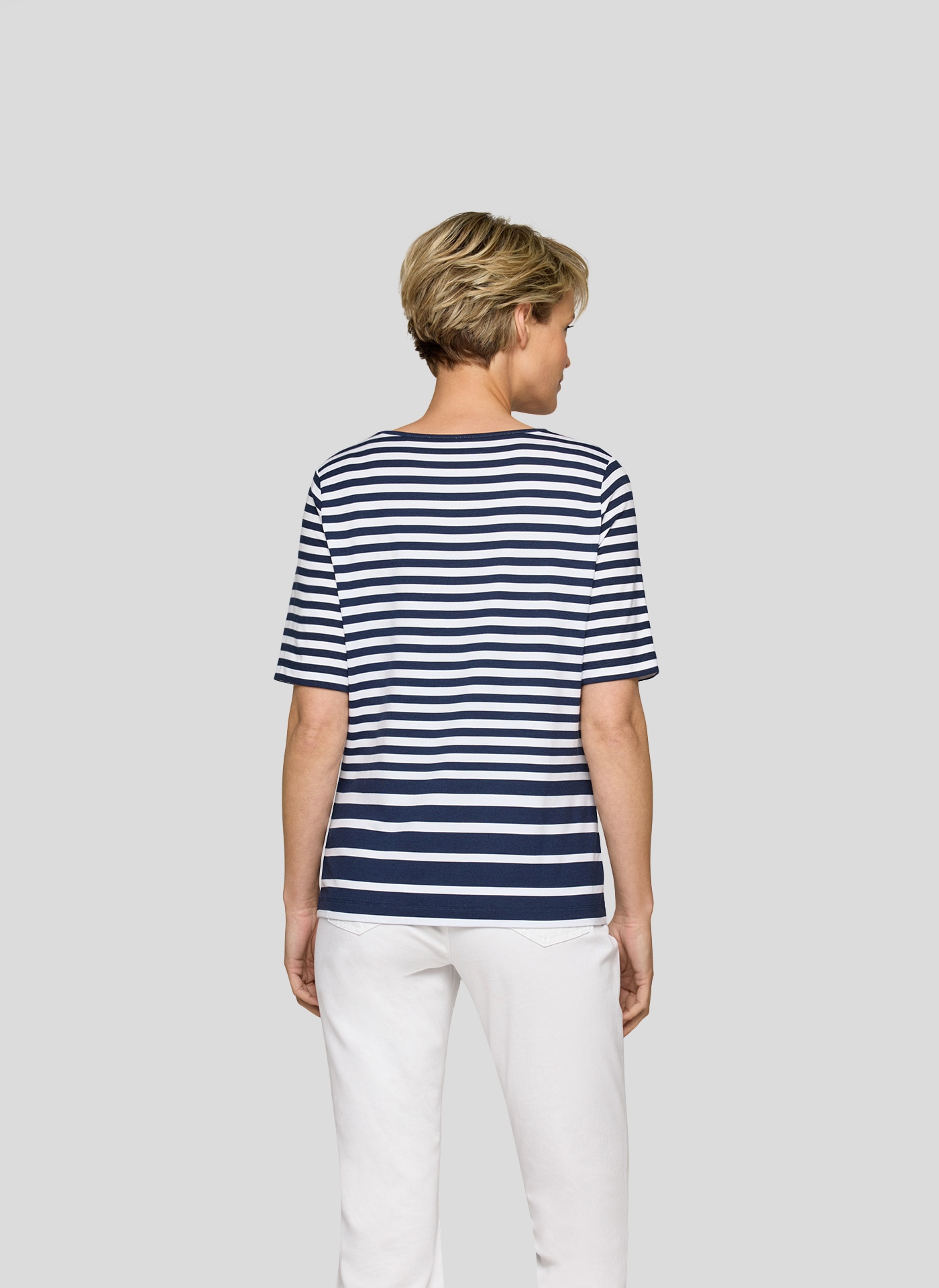 Rabe Rundhalsshirt, im Streifen-Design und mit floralem Muster