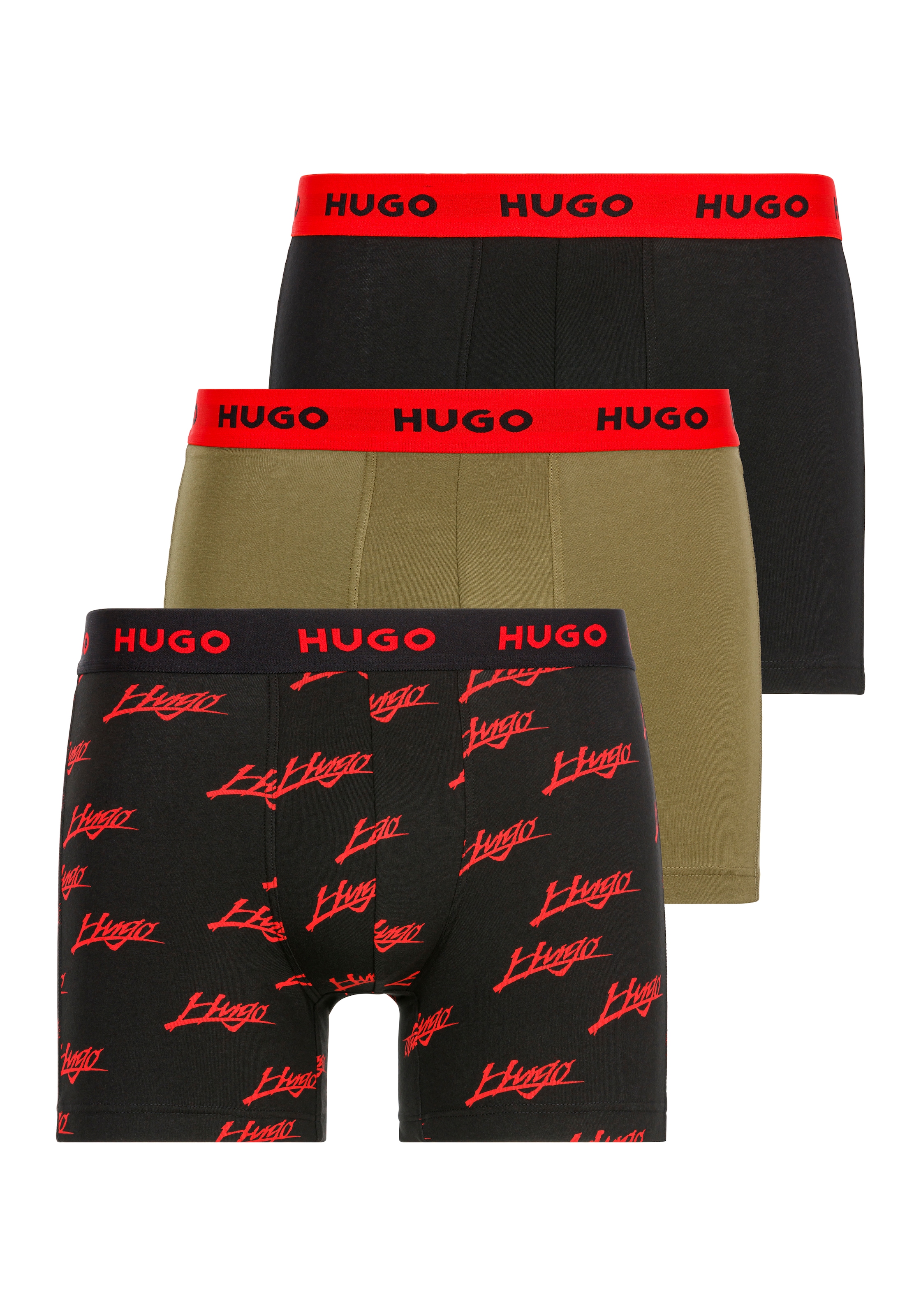 HUGO Underwear Trunk, (Packung, 3 St.), mit Logobund